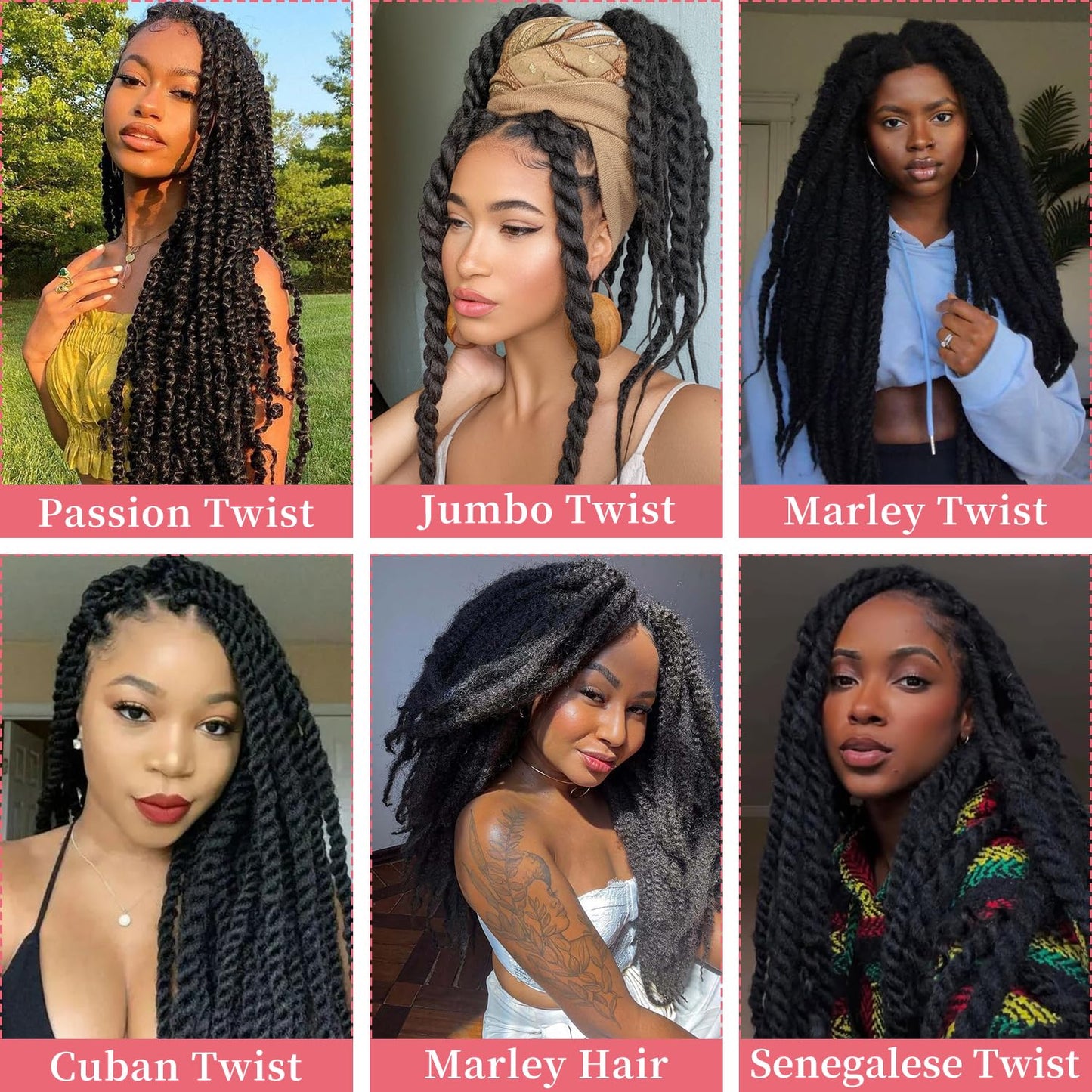 Marley Twist Braiding Hair 24Inch 8packs Soft Cuban Twist Hair for Black Women(T27 24Inch(Pack of 8))