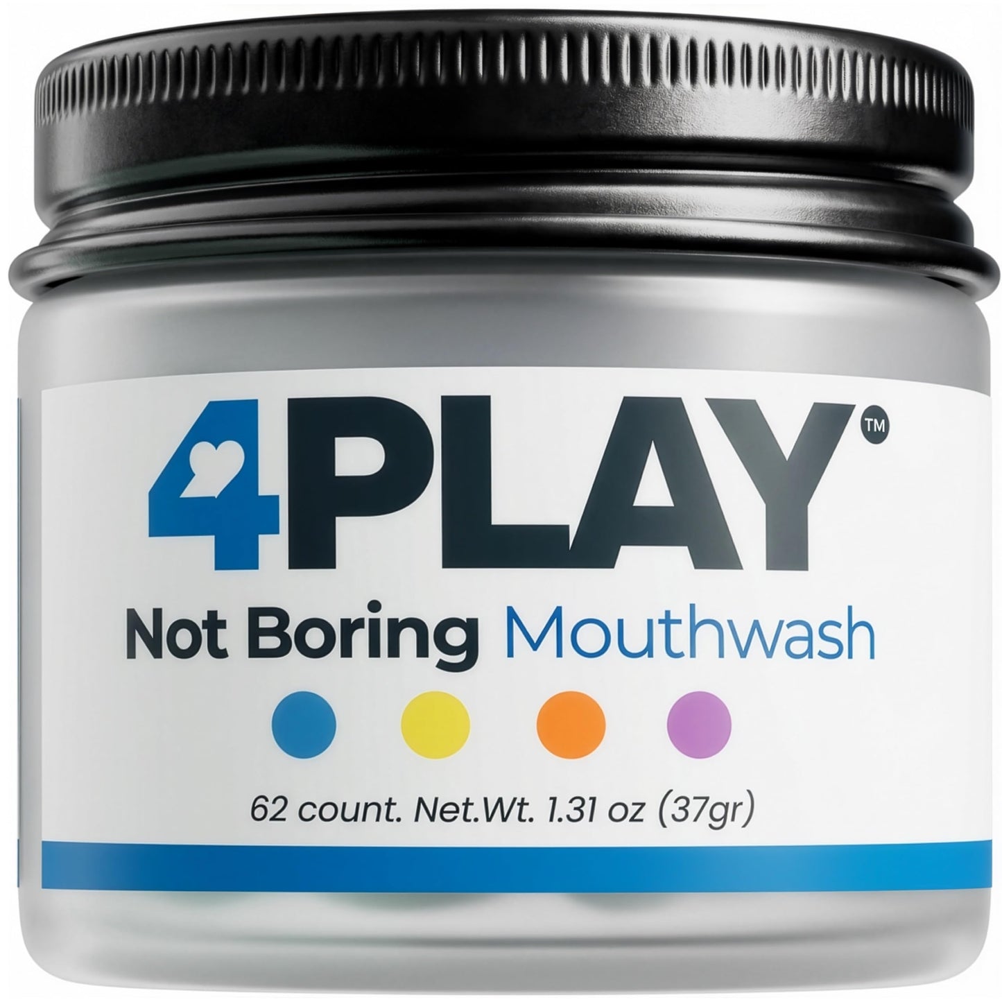 Travel Size Mouthwash Tablets with Nano-Hydroxyapatite, Alcohol & Fluoride Free Natural Oral Care, Whitening Mouth Wash Tabs for Dry Mouth & Bad Breath. 4 Flavors in One Jar