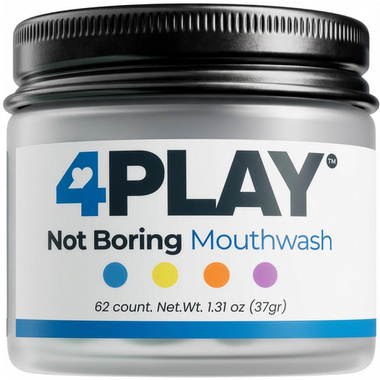 Travel Size Mouthwash Tablets with Nano-Hydroxyapatite, Alcohol & Fluoride Free Natural Oral Care, Whitening Mouth Wash Tabs for Dry Mouth & Bad Breath. 4 Flavors in One Jar