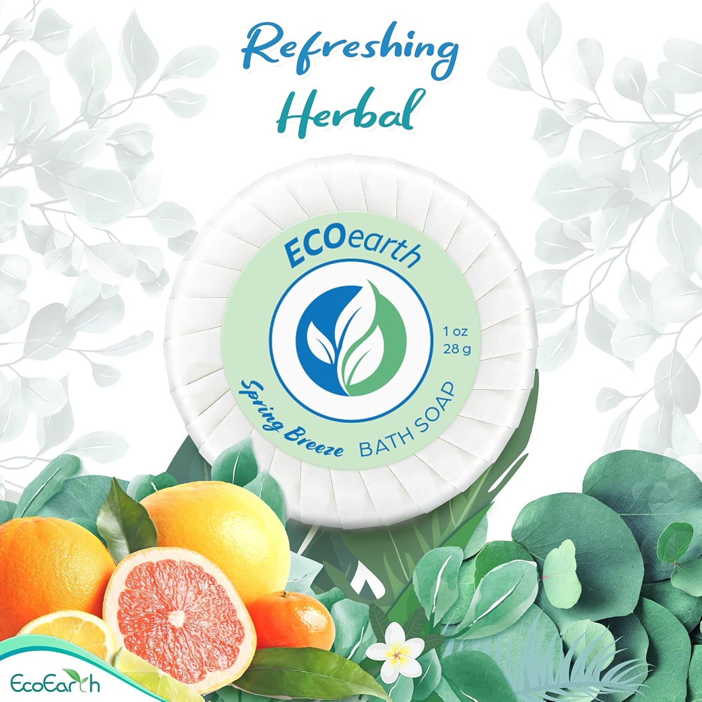 EcoEarth Hotel Toiletries Bundle - Spring Breeze 5-Piece Set | 1 oz Each, 250 Pieces of Soap, Shampoo, Conditioner, Lotion & Wash