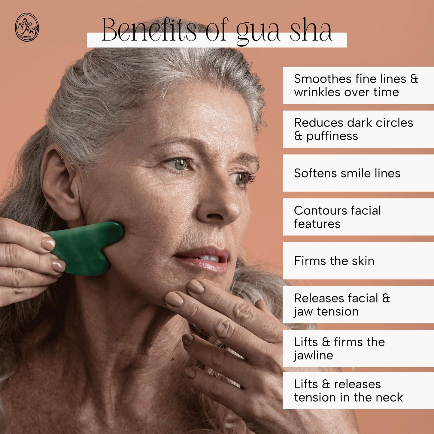 Mount Lai - The Jade Gua Sha Facial Lifting Tool | Face Sculpting Tool for Skin Care | Guasha Tool for Face and Body | Facial Massage Tools to Relieve Muscle Tension and Reduce Puffiness