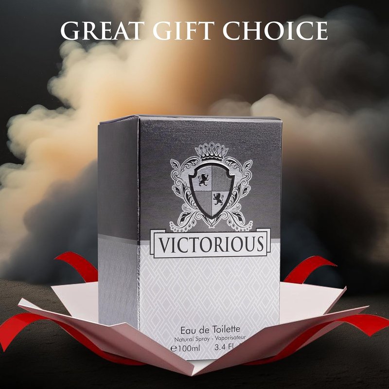 Victorious Men’s Eau De Toilette - Woody Aquatic Fragrance with Bay Leaf & Jasmine - 100ml Spray Bottle