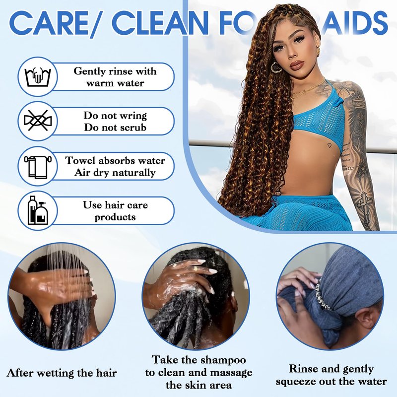 Human Braiding Hair for Boho Braids 18Inch 120g 12A Deep Water Wave Braiding Hair for Curly Boho Hair Braiding Knotless Bulk Bohemian Natural Black