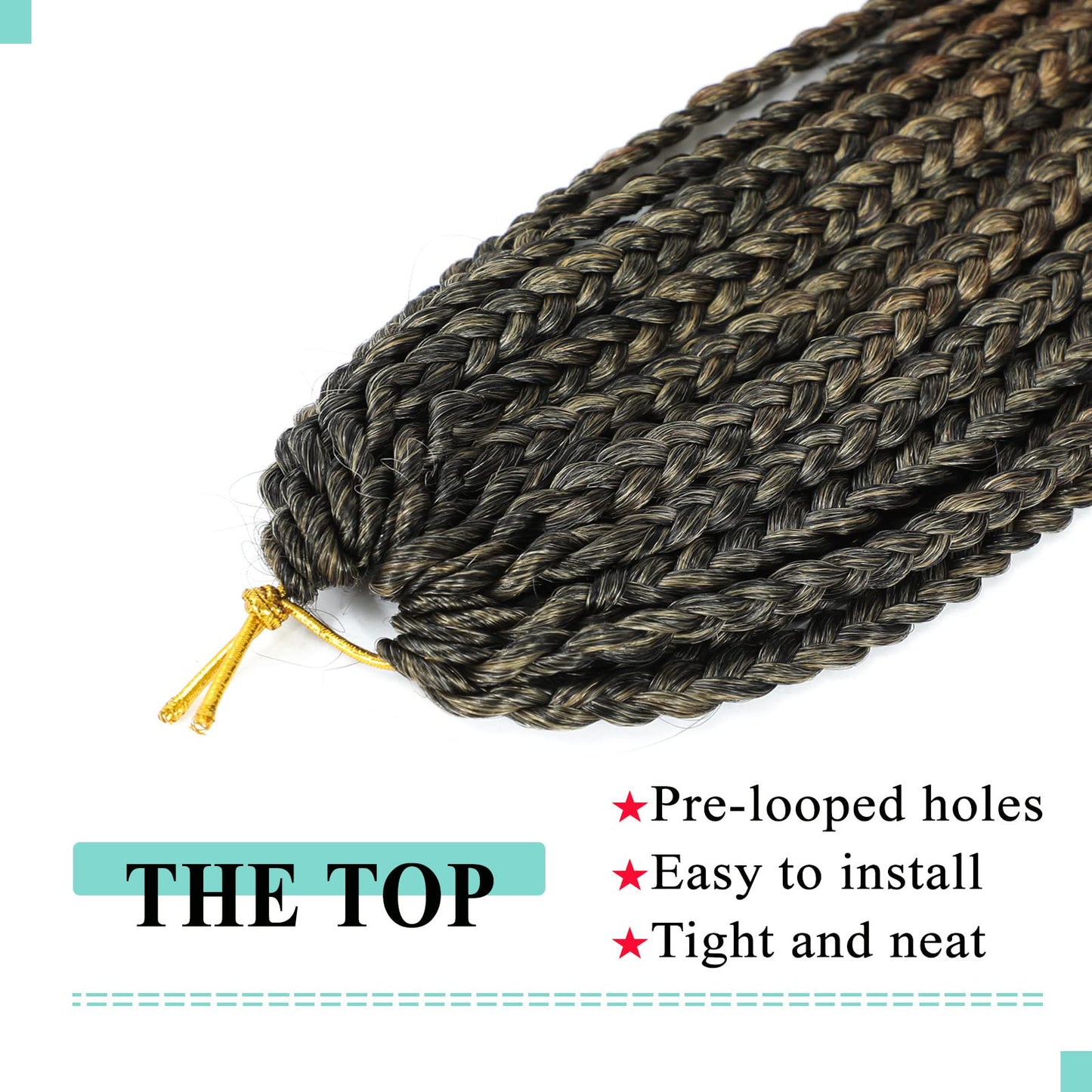 Crochet Box Braids 18 Inch 8 Packs Ombre Goddess Box Braids Crochet Hair Prelooped Crochet Hair 3x Box Braided Crochet Hair Synthetic Braiding Hair Crochet Braids Hair for Black Women-8Pacs-1B/30/27