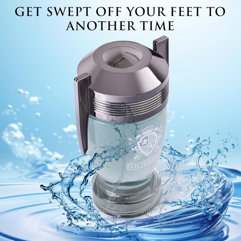 Victorious Men’s Eau De Toilette - Woody Aquatic Fragrance with Bay Leaf & Jasmine - 100ml Spray Bottle
