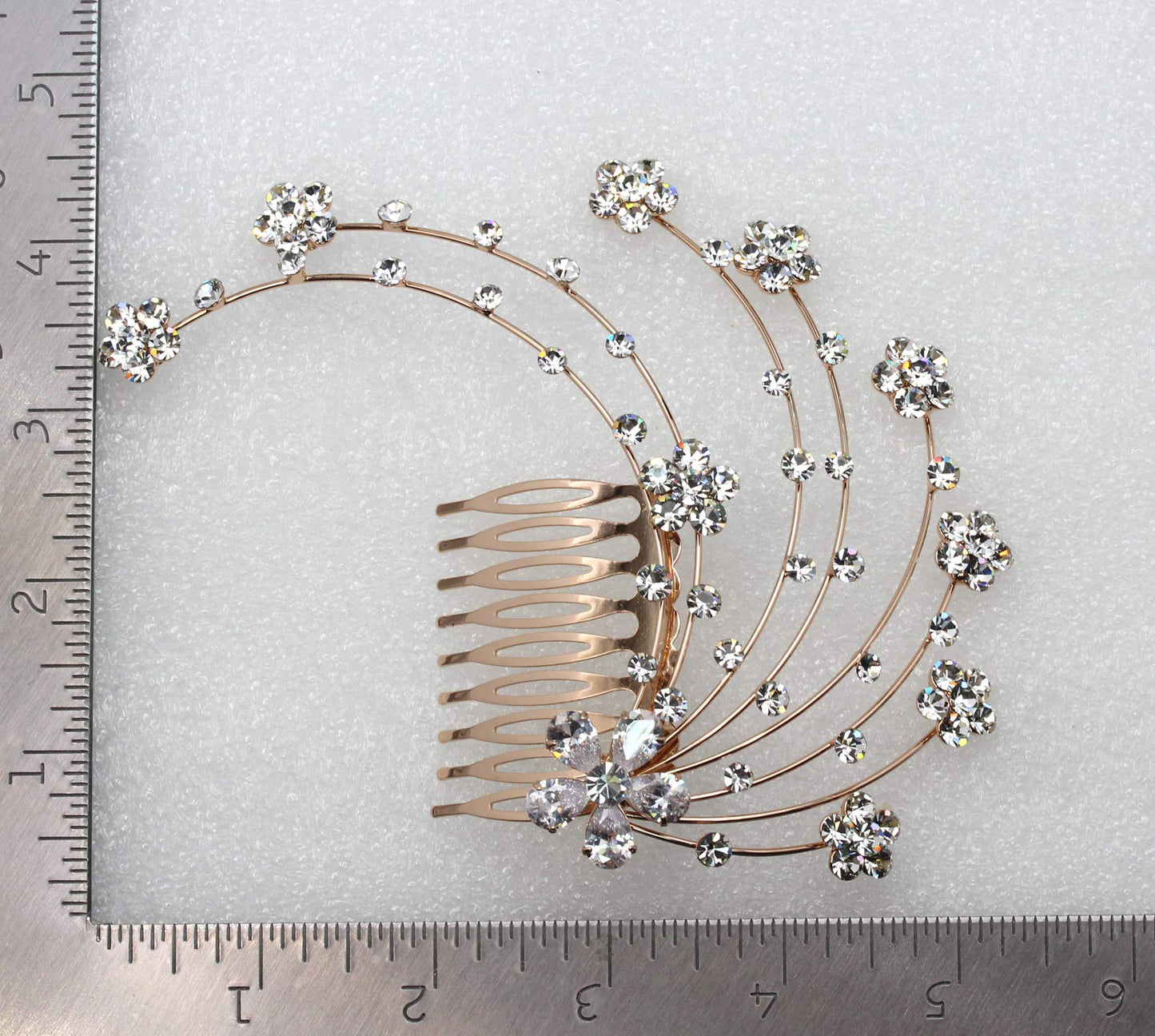 Faship Gorgeous Purple Crystal Big Floral Hair Comb