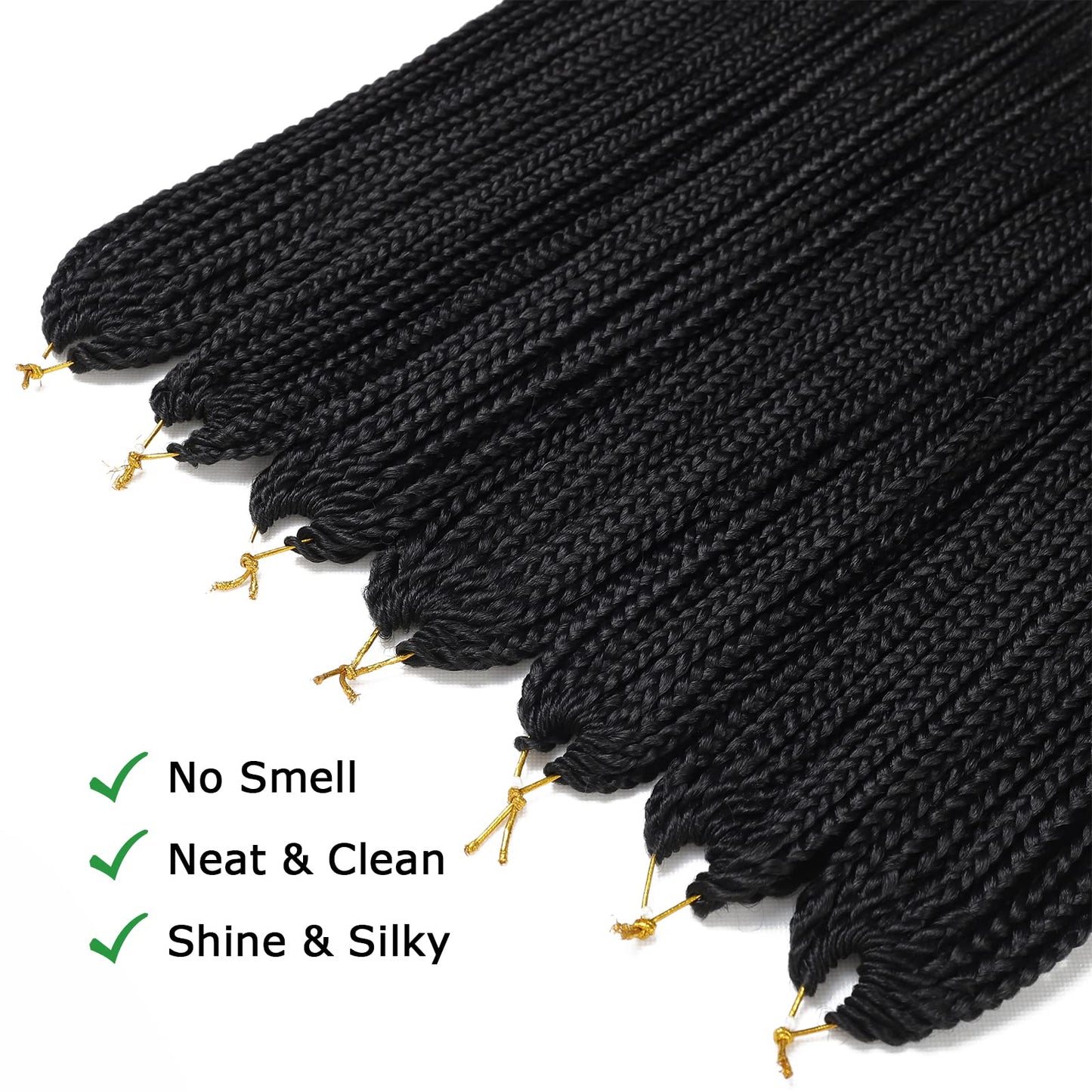 Crochet Box Braids Hair pre looped Goddess Box Braids Crochet Braiding Hair 7 Packs Crochet Box Braids 3x Box Braids Crochet Hair (24 inch, 1B)