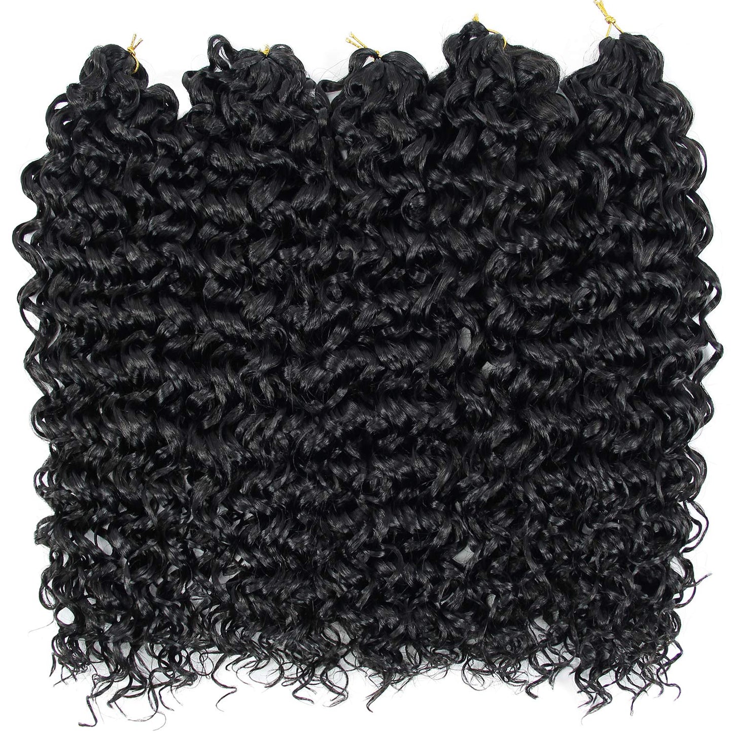 18inch Synthetic Deep Twist Crochet hair Bohemian Crochet Braids Natural Black Deep Wave Braiding hair Extensions (7Packs,1B)