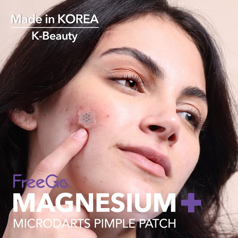 FreeGo Magnesium Blemish Microdarts Pimple Patch | Fast-Acting | Quick Calming | 99.9% Pure Magnesium | Madecassic Acid | Tea Tree | Eucalyptus Leaf | Hydrocolloid Spot Care Patch | 15 Patches