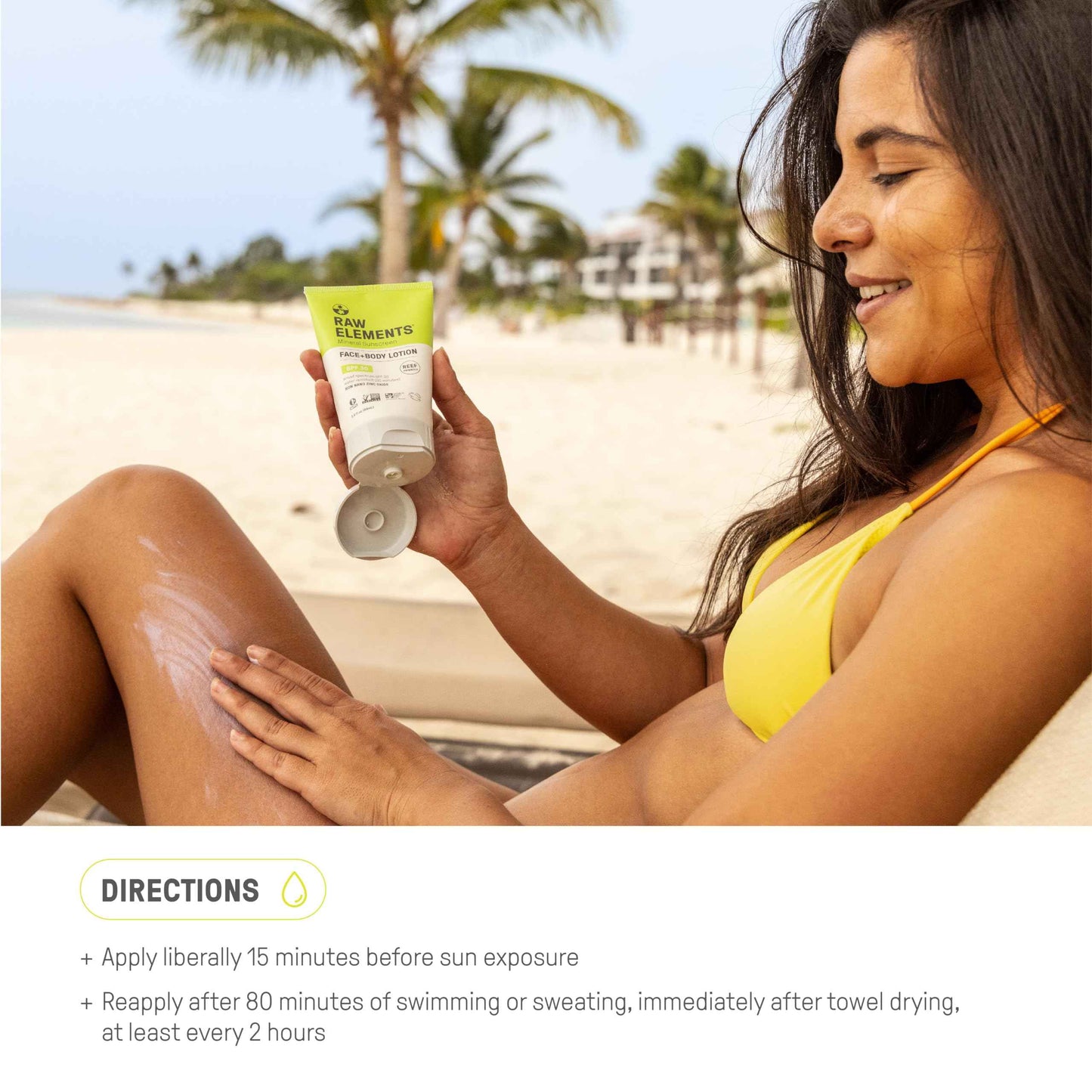 Raw Elements Face and Body Mineral Sunscreen SPF 30 Tube, Organic Sunblock Daily Protection, Non Toxic Reef Safe, Water Resistant, Cruelty Free, 3 oz (Pack of 1)