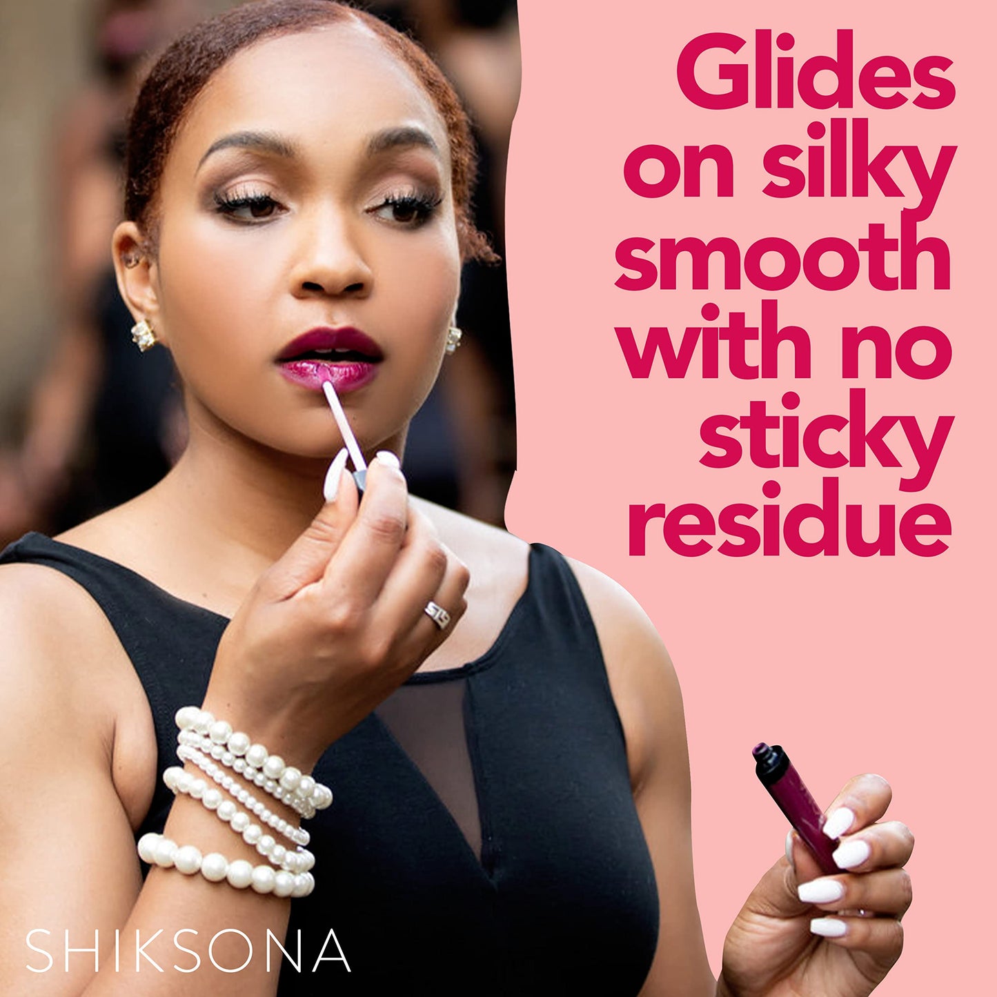 ShikSona High Shine Lip Gloss | Hydrating, Vegan, Non-Sticky Lipgloss in a Timeless, Universal Color | Sassy Stunner (Sheer Peach with Pink Shimmer)