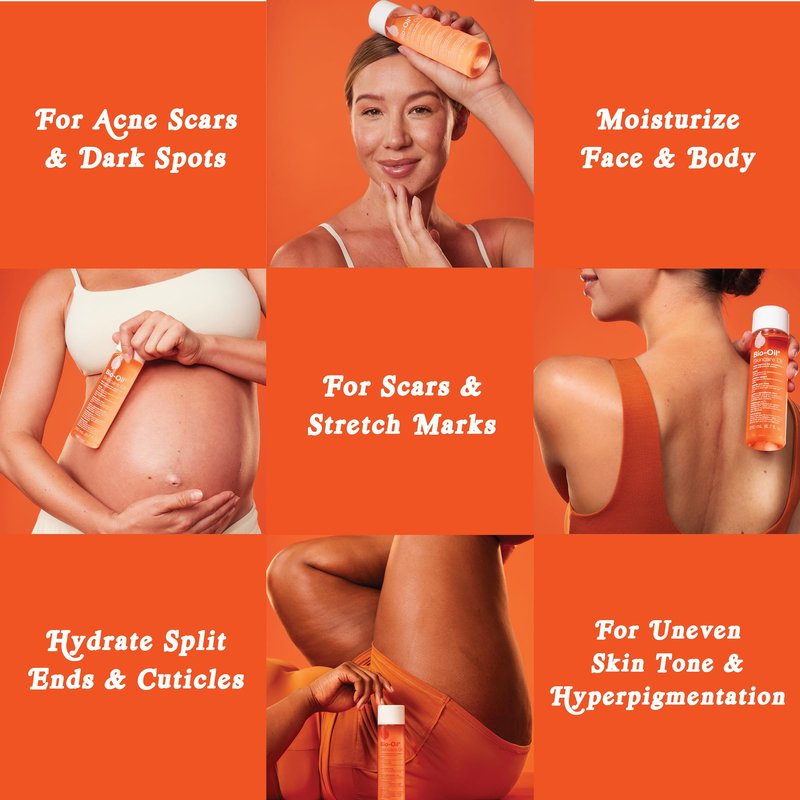 Bio-Oil Skincare Body Oil Bundle, Serum for Scars & Stretch Marks, Face and Body Moisturizer with Vitamin E & A for Sensitive Dry Skin, 4.2 oz and 2 oz Bottles