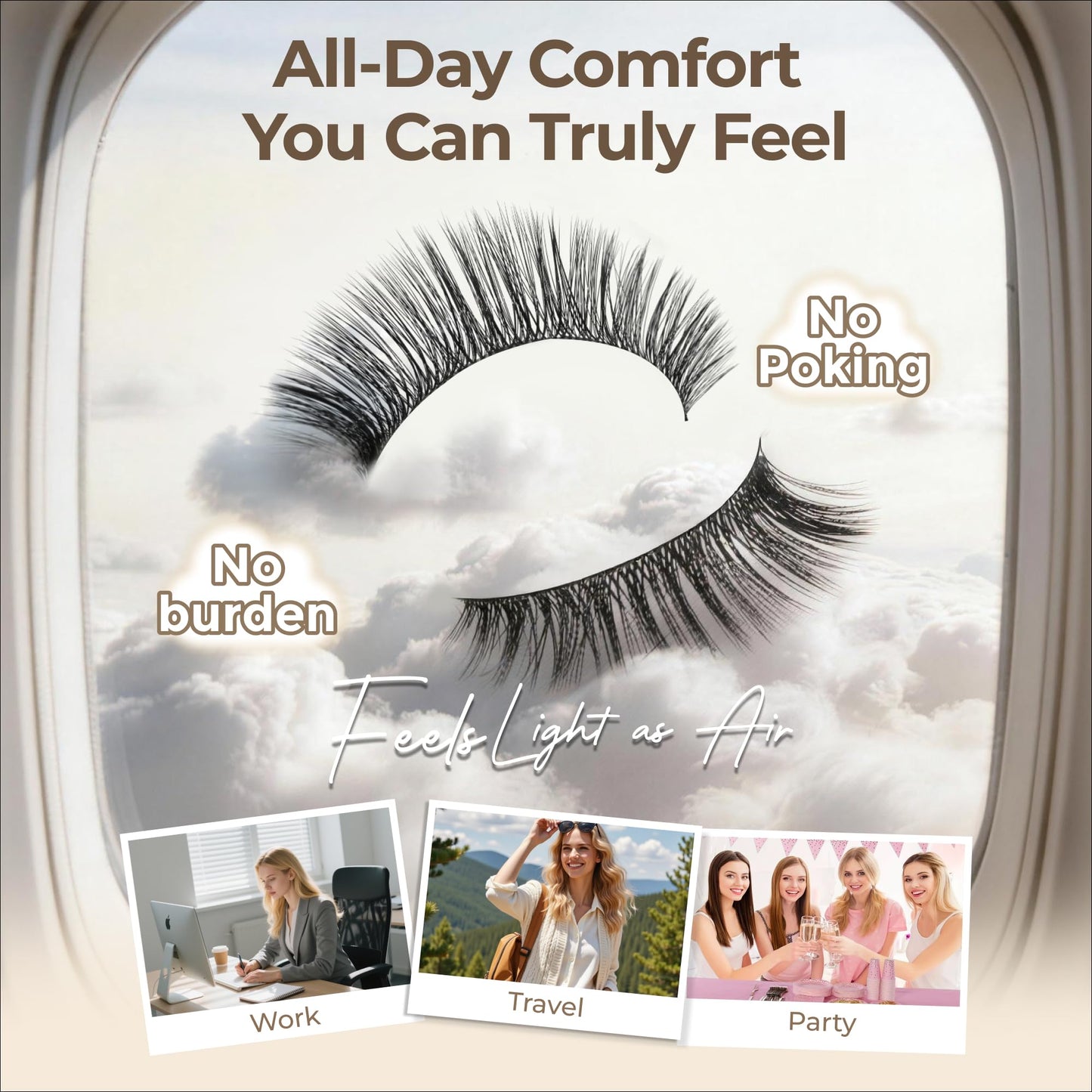 LASHVIEW Lash Clusters NM03 Cluster Lashes DIY Cluster Eyelash Extensions Mega Volume Reusable Individual Lashes Cluster Volume Look Super Thin Band & Soft(D-10-16mix)