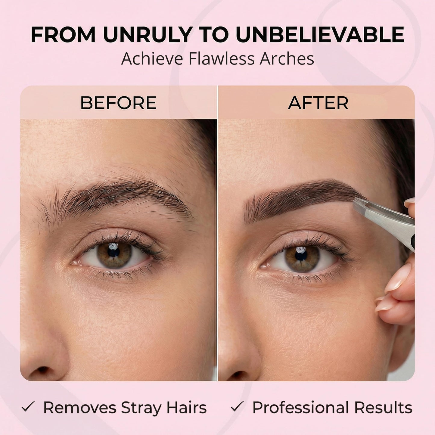 CoCo's Tweezers for Women Facial Hair – Slant Tip Eyebrow Tweezers, Sharp Stainless Steel for Eyebrow Shaping, Ingrown Hair Removal – Non-Slip Grip