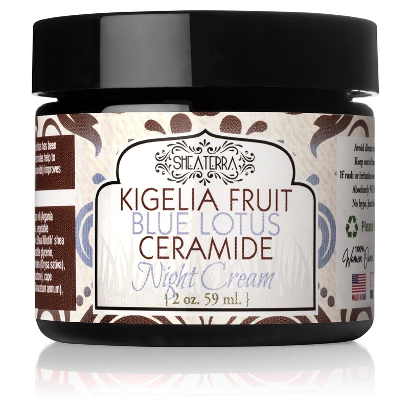 Kigelia Fruit Blue Lotus Night Cream - Anti-Aging Ceramide Formula for Youthful Skin