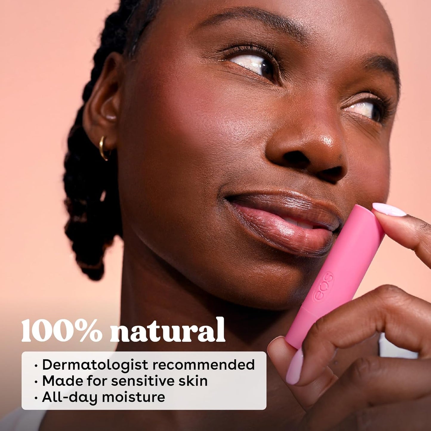 eos 100% Natural Lip Balm- Watermelon Frosé, Dermatologist Recommended for Sensitive Skin, All-Day Moisture Lip Care, 0.14 oz