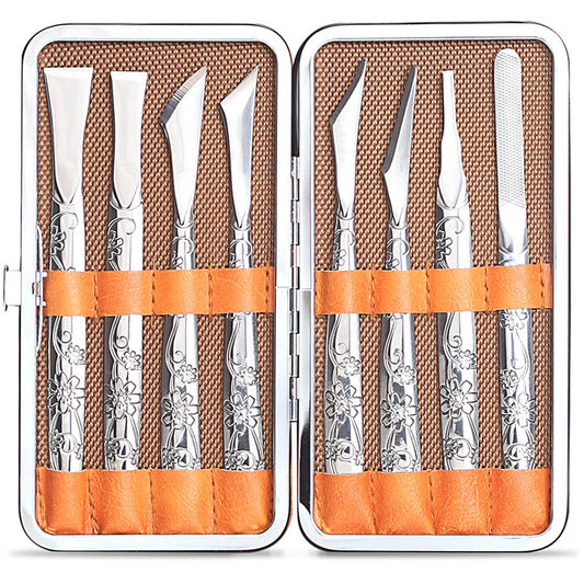 Exfoliating Ingrown Toenail Removal Pedicure Knife,Decorative Foot Knives for Ingrown Callus Shaver Feet Nail Correction Pliers Scissors Corn Remover With Storage Bag (3)