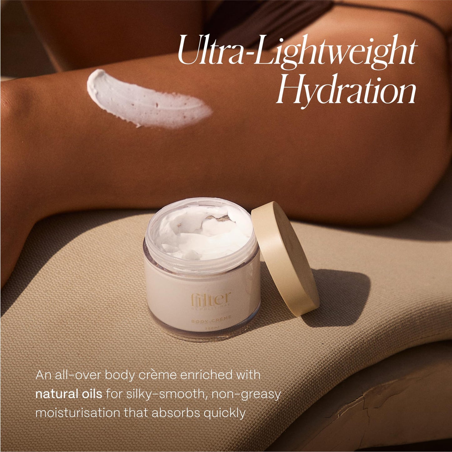 FILTER BY MOLLY-MAE Body Crème | Ultra-Hydrating Body Moisturizer for Women | Tan Extender, Enriched with Shea Butter & Natural Oils | Skin Moisturizer