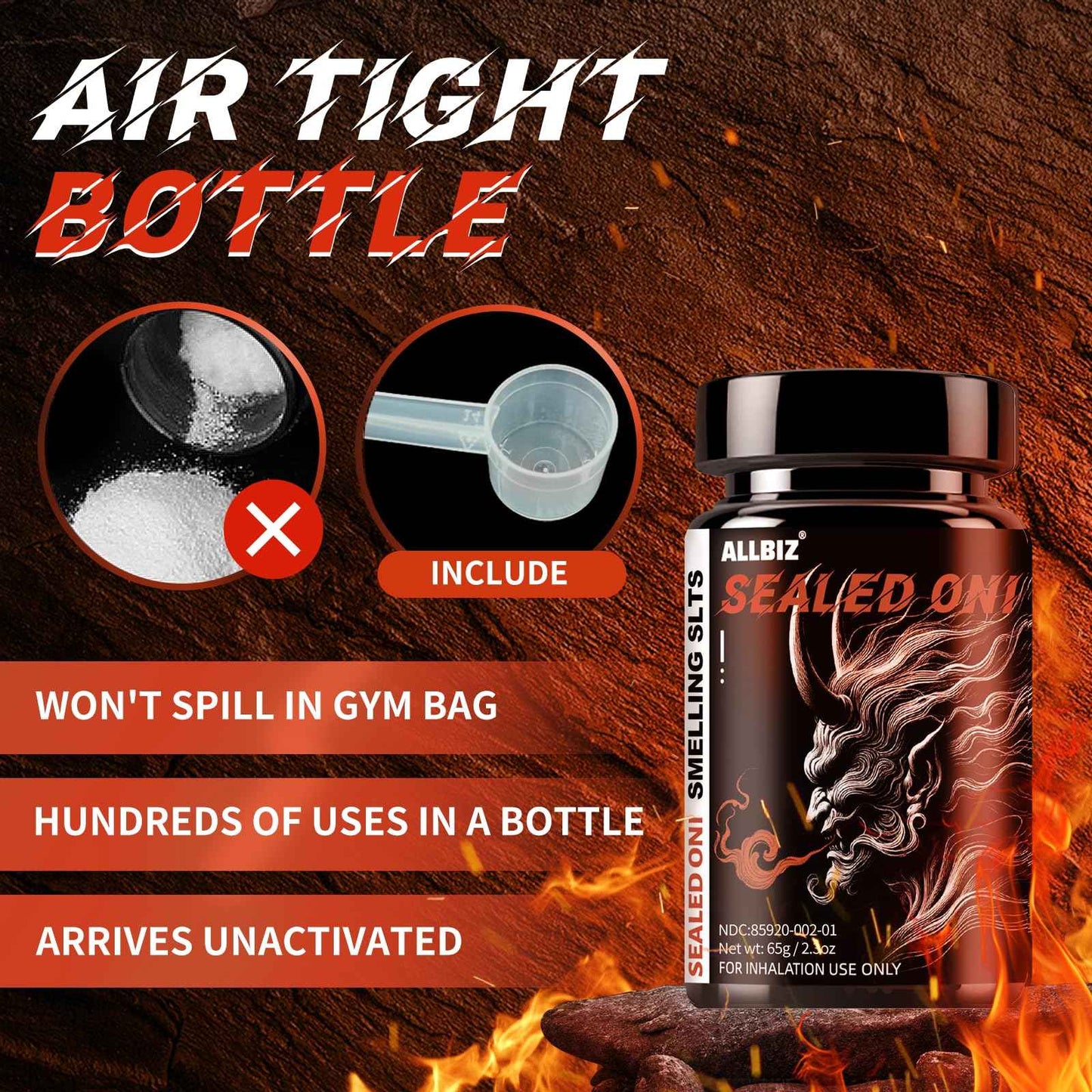 Potent Smelling Salts - Sealed-Oni - Long Lasting Water-Activated Ammonia Inhalant for Athletes in Hockey, Weightlifting and Powerlifting - Instant Energy, Enhanced Focus & Motivation