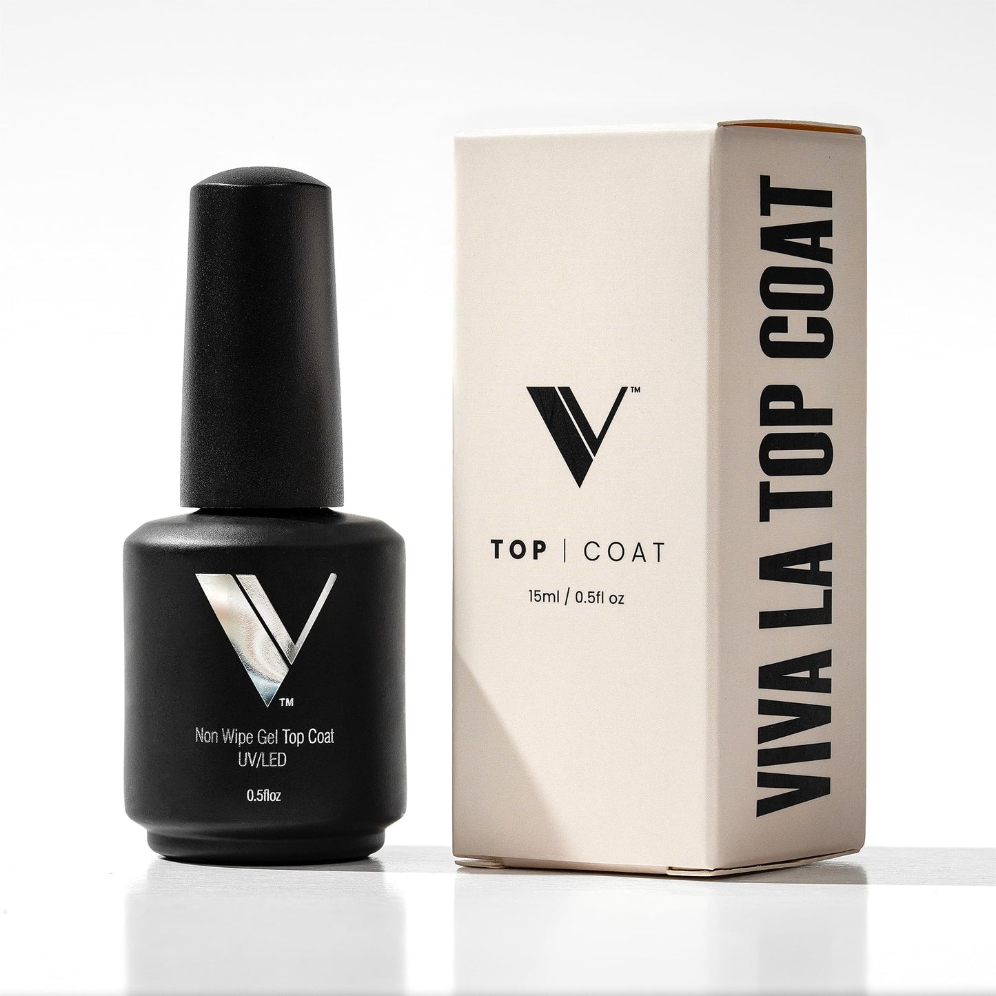V Beauty Pure No Wipe Gel Top Coat - Long Lasting UV Top Coat Gel, 15ml