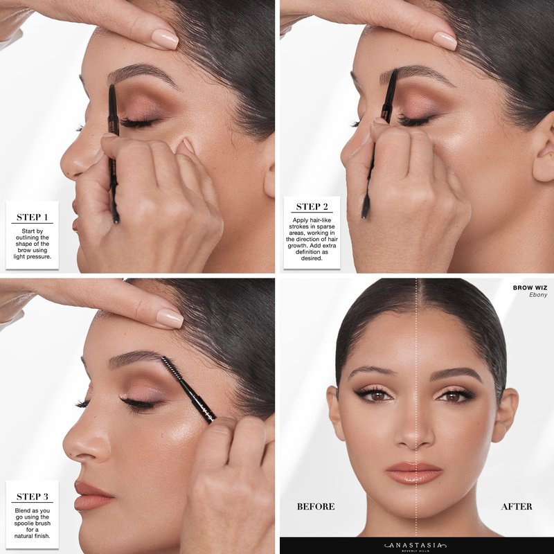 Anastasia Beverly Hills Brow Wiz - Ultra-Slim Retractable Eyebrow Pencil for Hair-Like Strokes, Natural Precision Definition, Longwear Waterproof Smudge-Proof for Filling & Shaping Brows