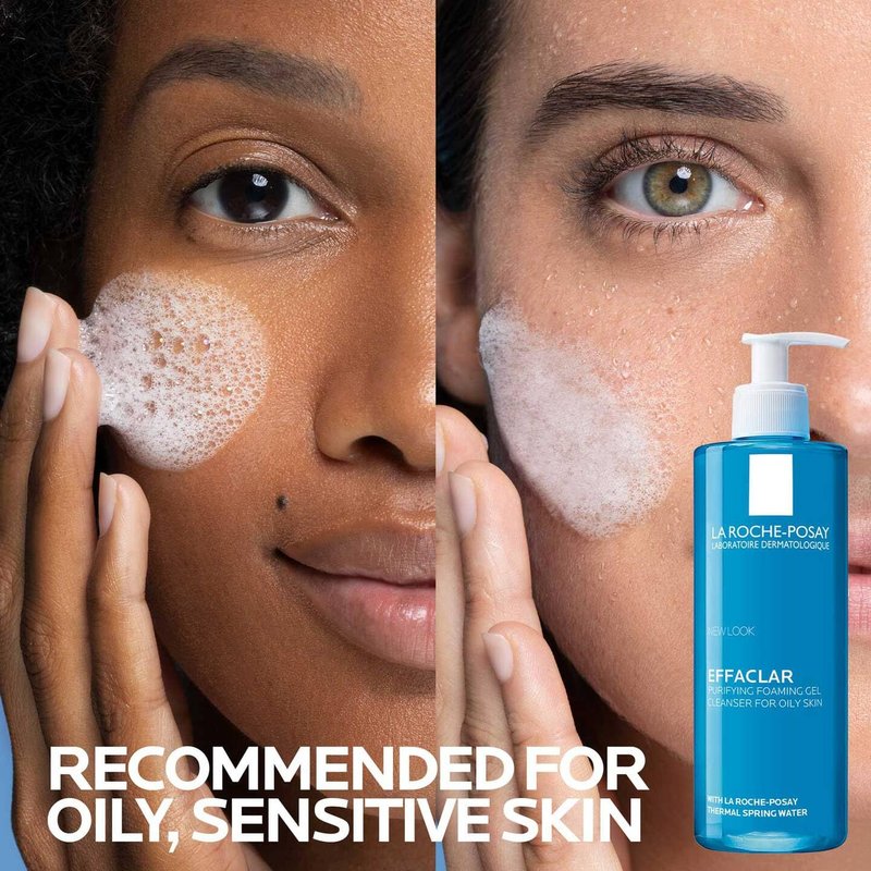 La Roche-Posay Effaclar Purifying Foaming Gel Cleanser for Oily Skin, With Zinc Pidolate To Remove Excess Oil & Shine, Alcohol Free & Oil Free, Sensitive Skin Tested