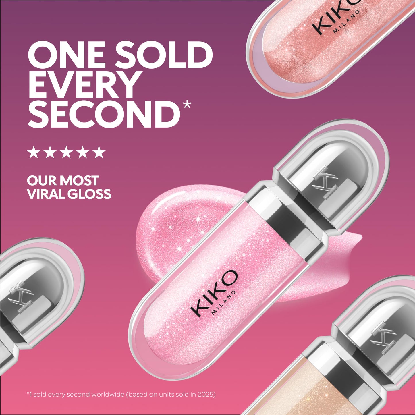 Kiko Milano 3D Hydra Lip Gloss – High Shine, Hydrating, Plumping, Non-Sticky, Moisturizing Lip Makeup – 32 Pearly Natural Rose – 6.5ml
