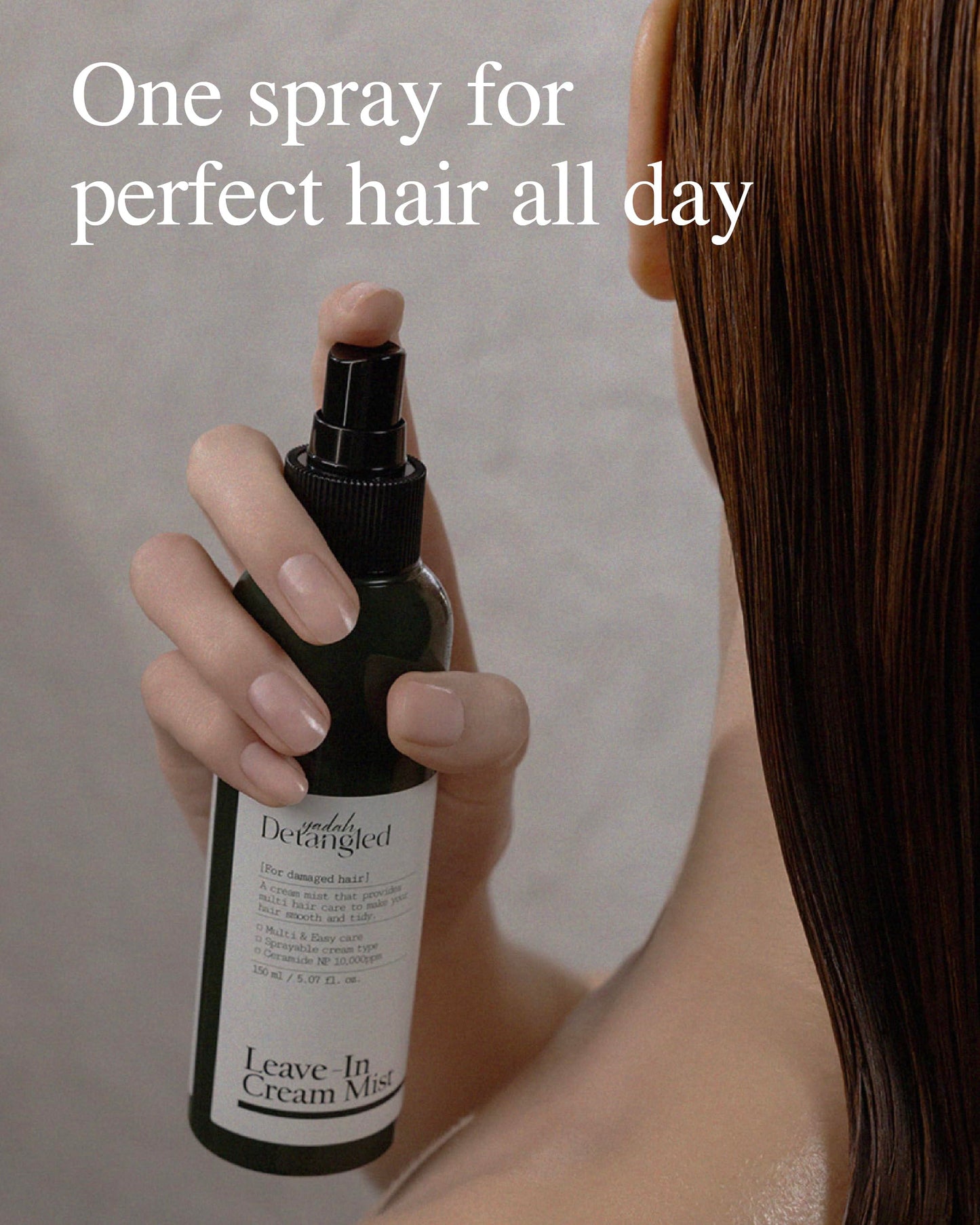 YADAH Detangled Leave-In Cream Mist, 5.07 fl oz, Frizz Care