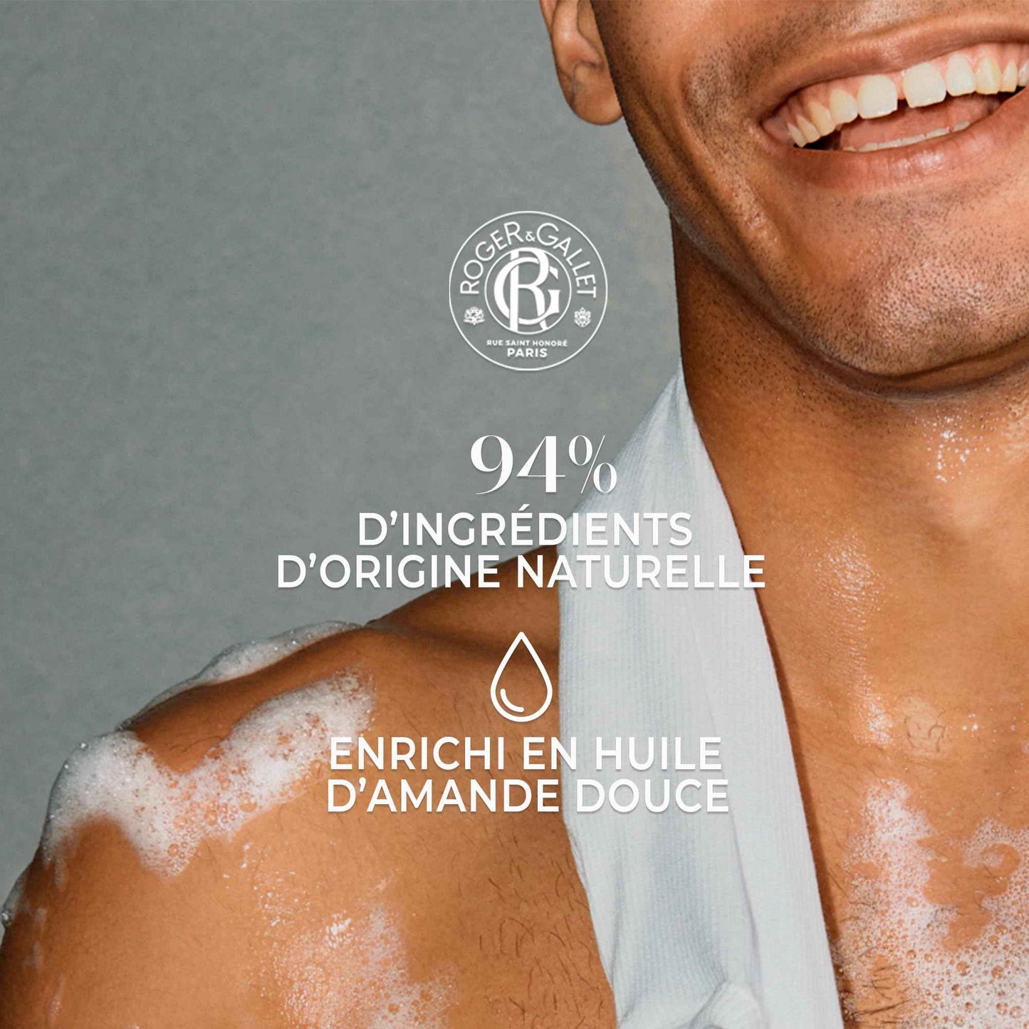 ROGER & GALLET Shaving Soap Bar Cologne Twist - Enriched with Sweet Almond Oil & Sage Extract - Gentle, Comfortable Shave - Solid Eco-Friendly Shaving Soap Puck for Men - 100g