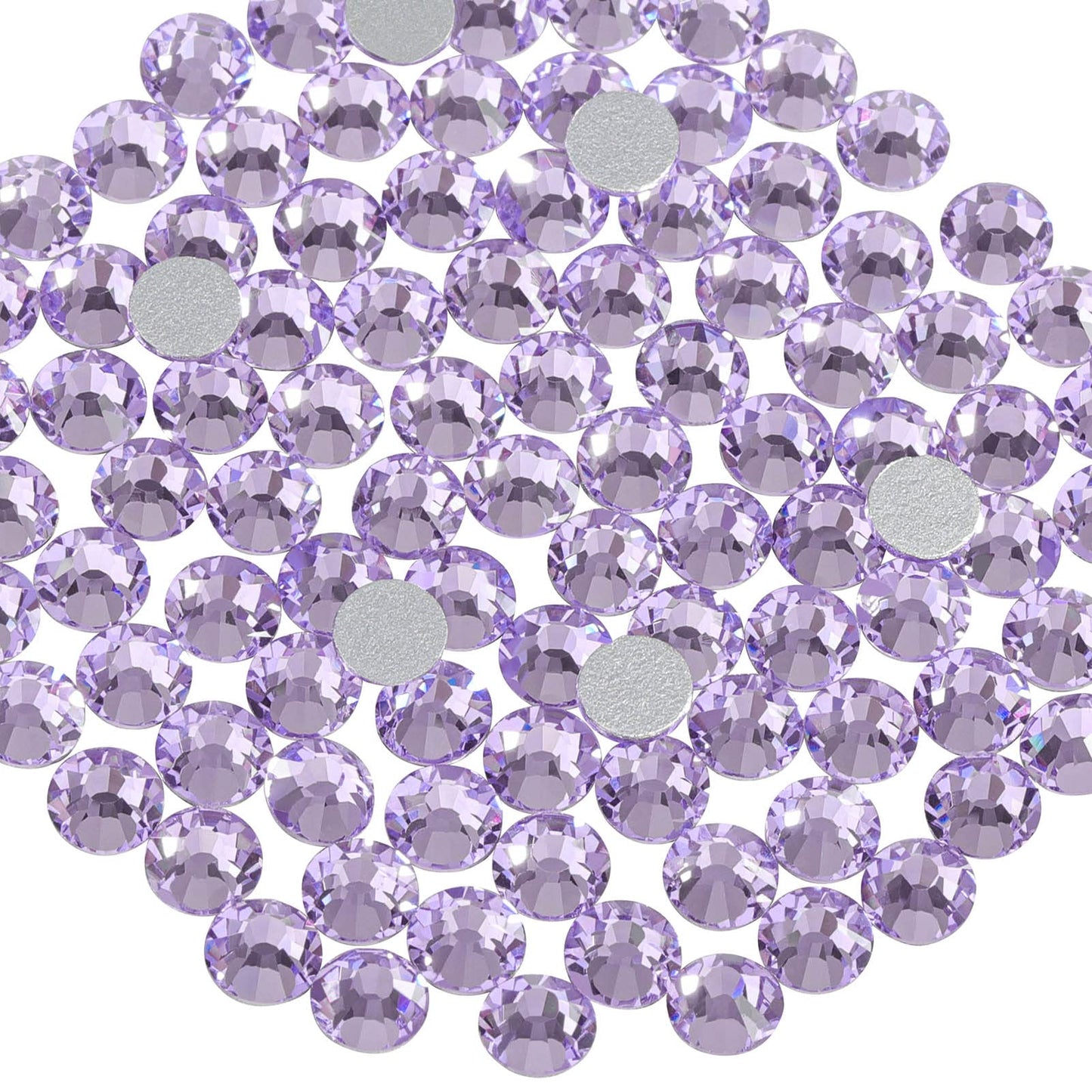 Beadsland 2880pcs Flat Back Crystal Rhinestones Round Gems for Nail Art and Craft Glue Fix, Violet, SS20,4.6-4.8mm