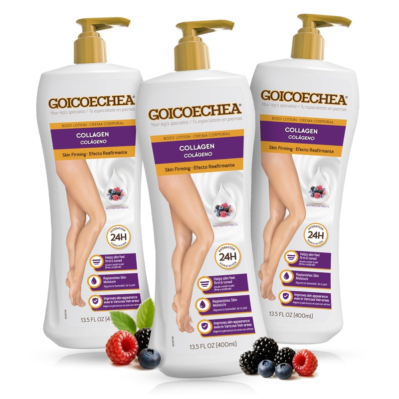 Goicoechea Skin Firming Cream | Body lotion with Collagen Elastin for Women, Skin Toned & Firming Lotion, Body Lotion with Red Fruit Extracts, 24H Hydration, 13.5 oz, 3-Pack