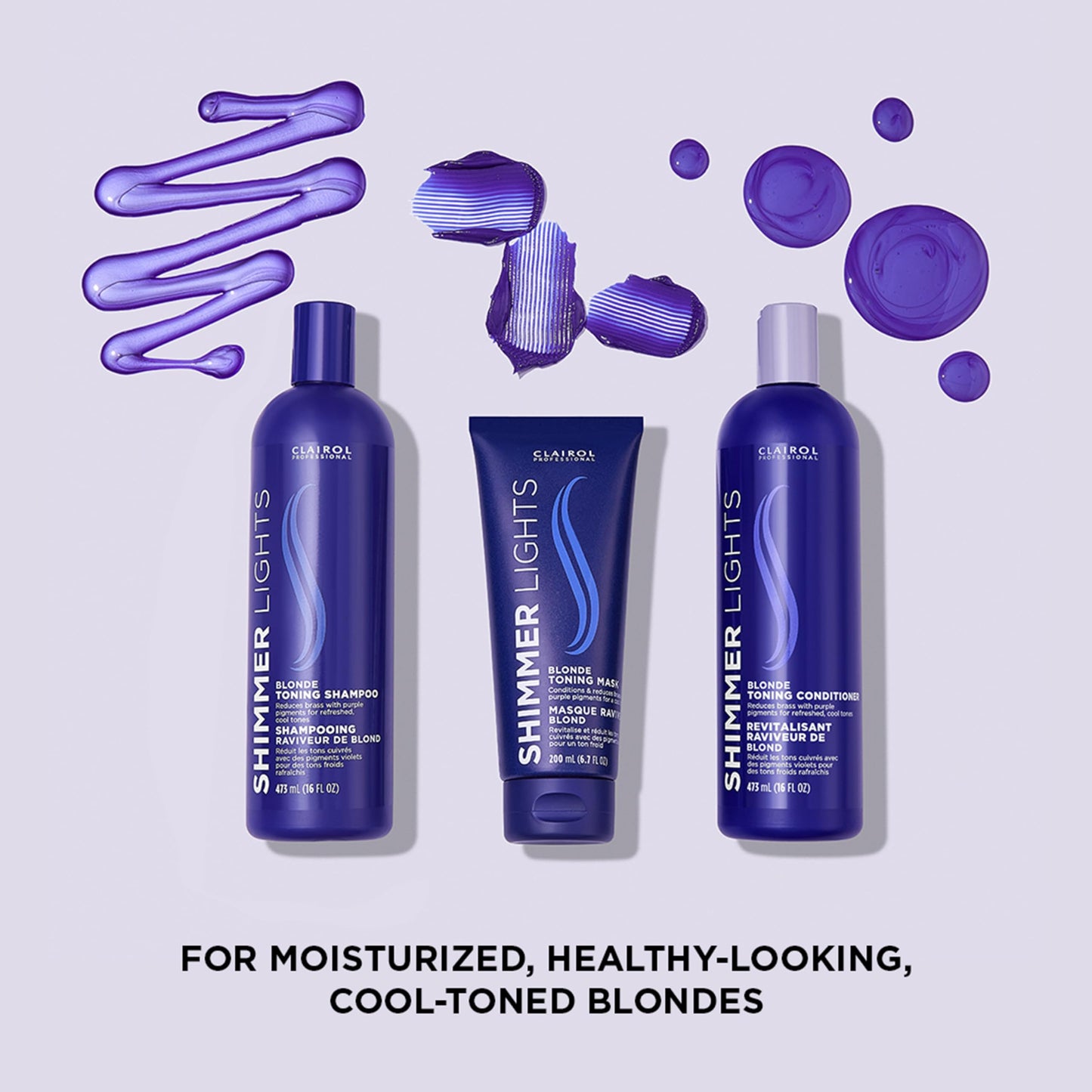Clairol Professional Shimmer Lights Purple Shampoo, 2 fl. Oz Neutralizes Brass & Yellow Tones For Blonde, Silver, Gray & Highlighted Hair Packaging May Vary