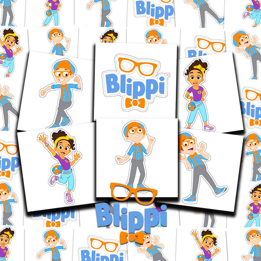 Blippi Tattoos for Kids Party Favors Bundle - 72 Pc Individual Tattoos