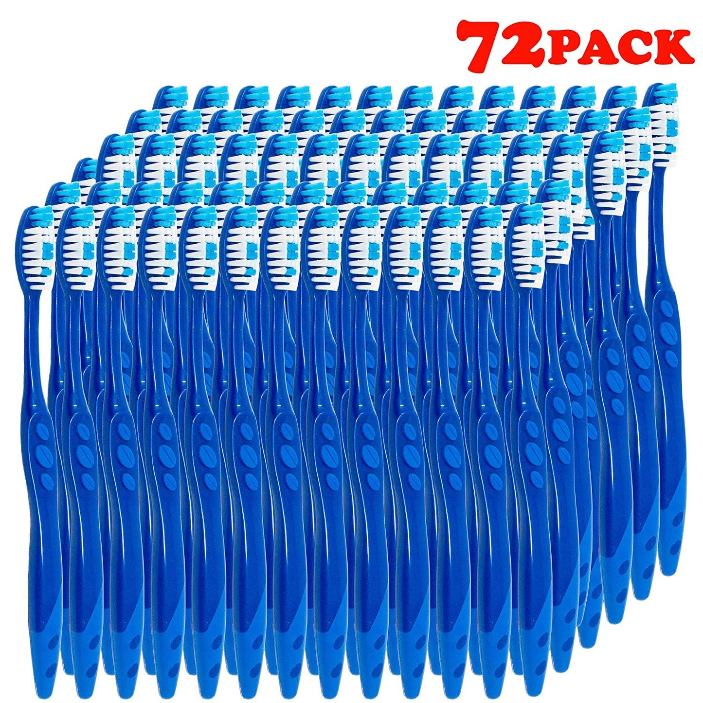 Prepasted Disposable Toothbrushes Individually Wrapped | Regular Size Head, Soft Bristle Hygienic & Economical | Great for Travel Camping Guestroom Car Office School Hotel Airbnb Gifts (144 Pack)