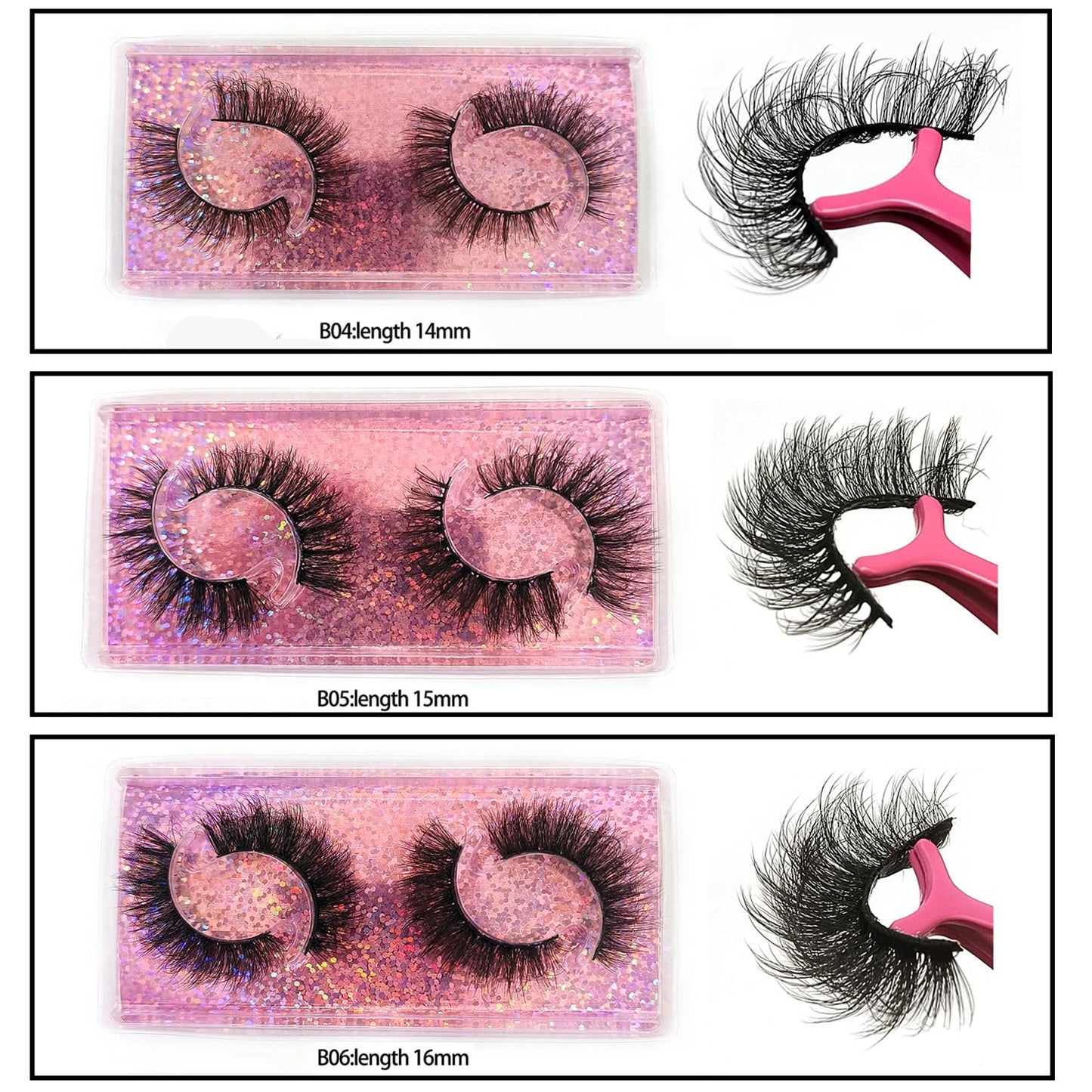 Fluffy False Eyelashes - 12-15mm Natural Look Faux Mink Lashes | 60 Pairs in 10 Styles