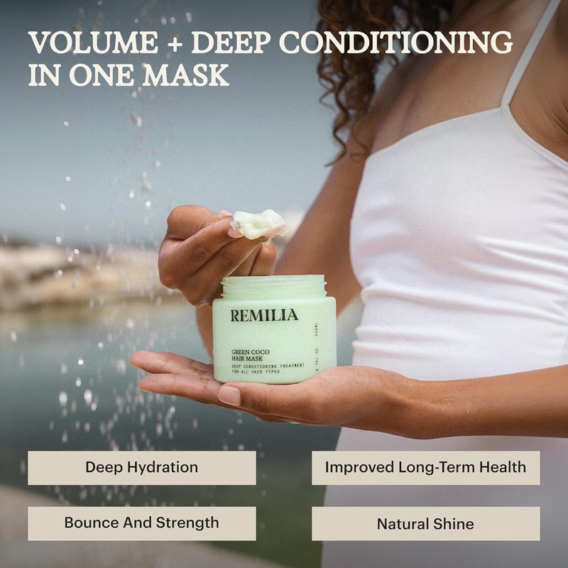Remilia Hair Green Coco Hair Mask - Coconut & Avocado Oil for Smooth, Manageable Hair | 200 ml - 6.7 fl oz