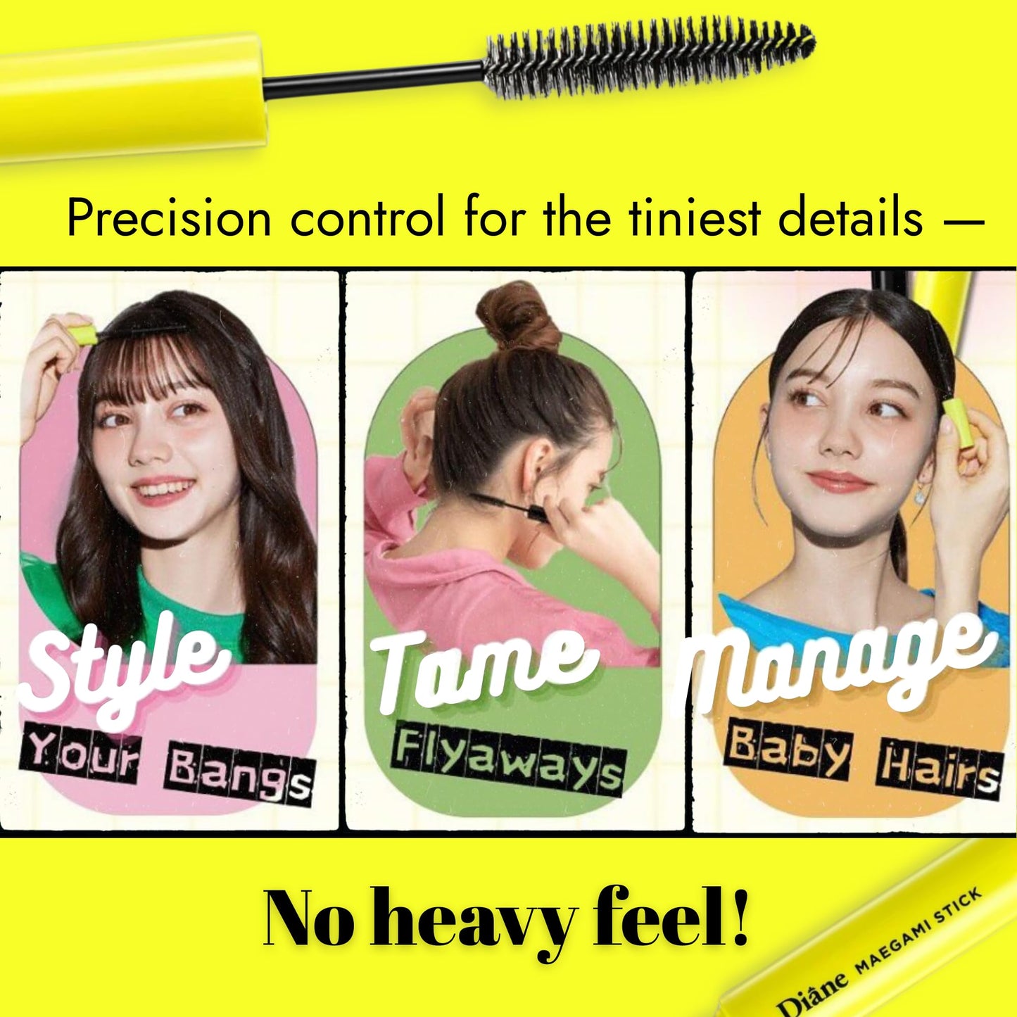 Moist Diane Hair Wax Stick for Women, Fly Away Stick for Hair, Hair Mascara, Hair Stick for Flyaways for Quick Fix with Anti-Frizz Serum, HAIR Finishing STICK & Flyaway HAIR Tamer Made in Japan | HARD