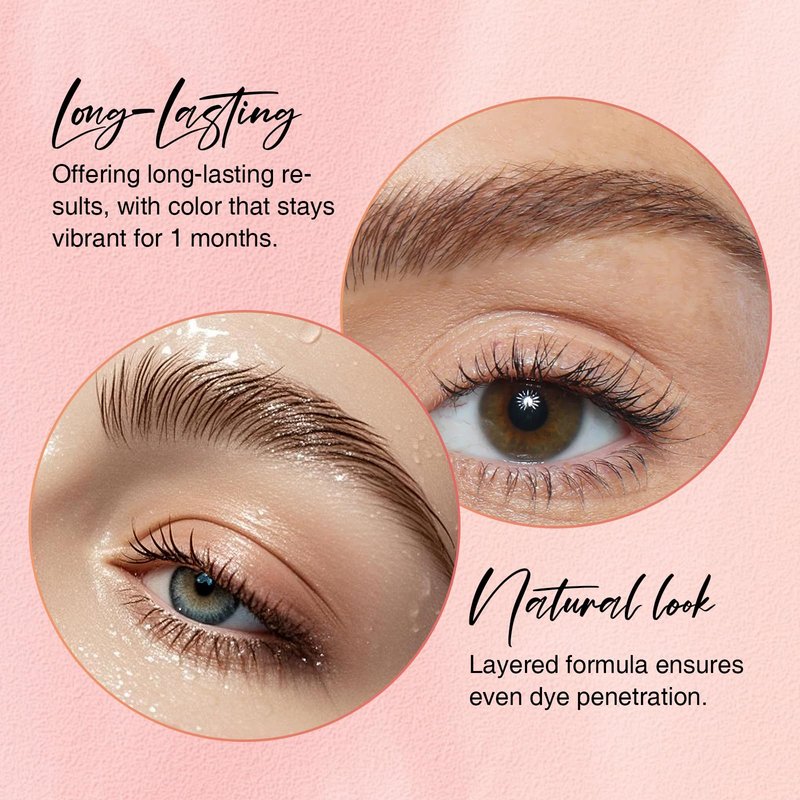 Lash Color Kit Brown Professional Lash and Brow Color Kit with Natural Effects Long Lasting Lasts 4 Weeks Easy to Use for Salon & Home Use