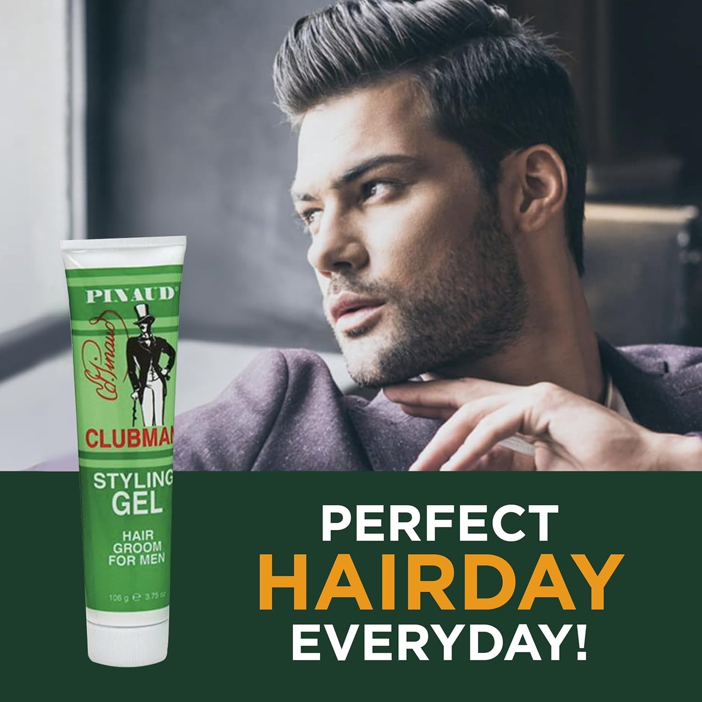Clubman Pinaud Hair Styling Gel for Men - Non-Greasy Conditioning Formula | 3.75 Fl Oz (Pack of 6)