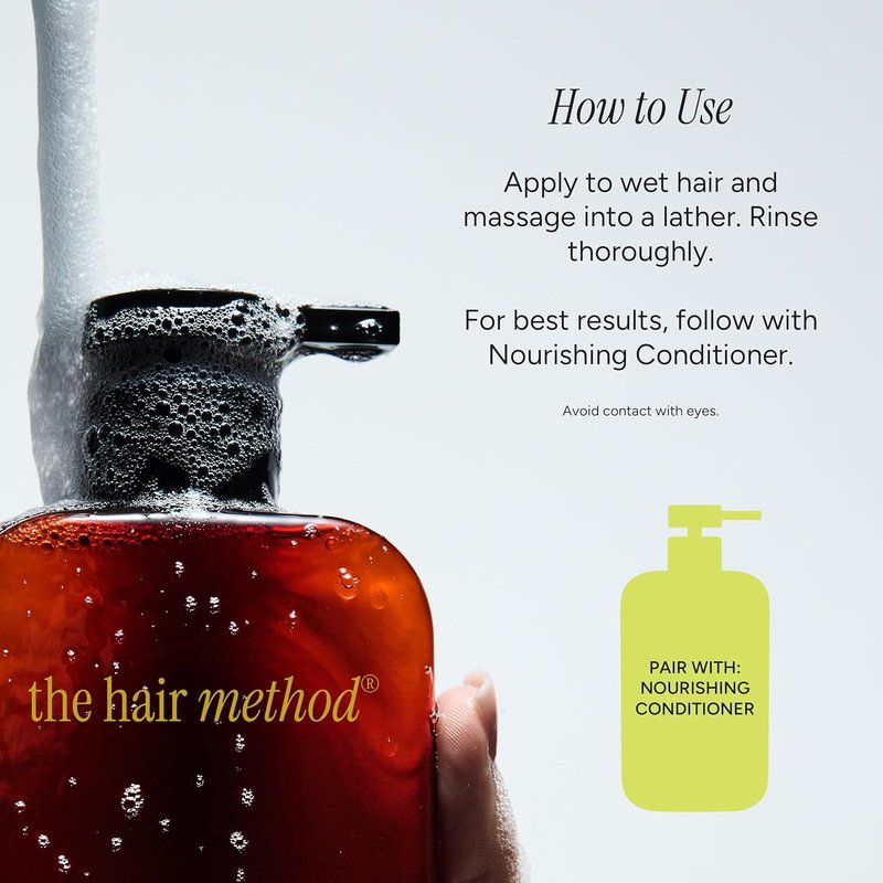 Nourishing Shampoo - Moisturizing Rice Protein & Vitamin B Complex | Silicone-Free, Vegan, 12.5 fl oz