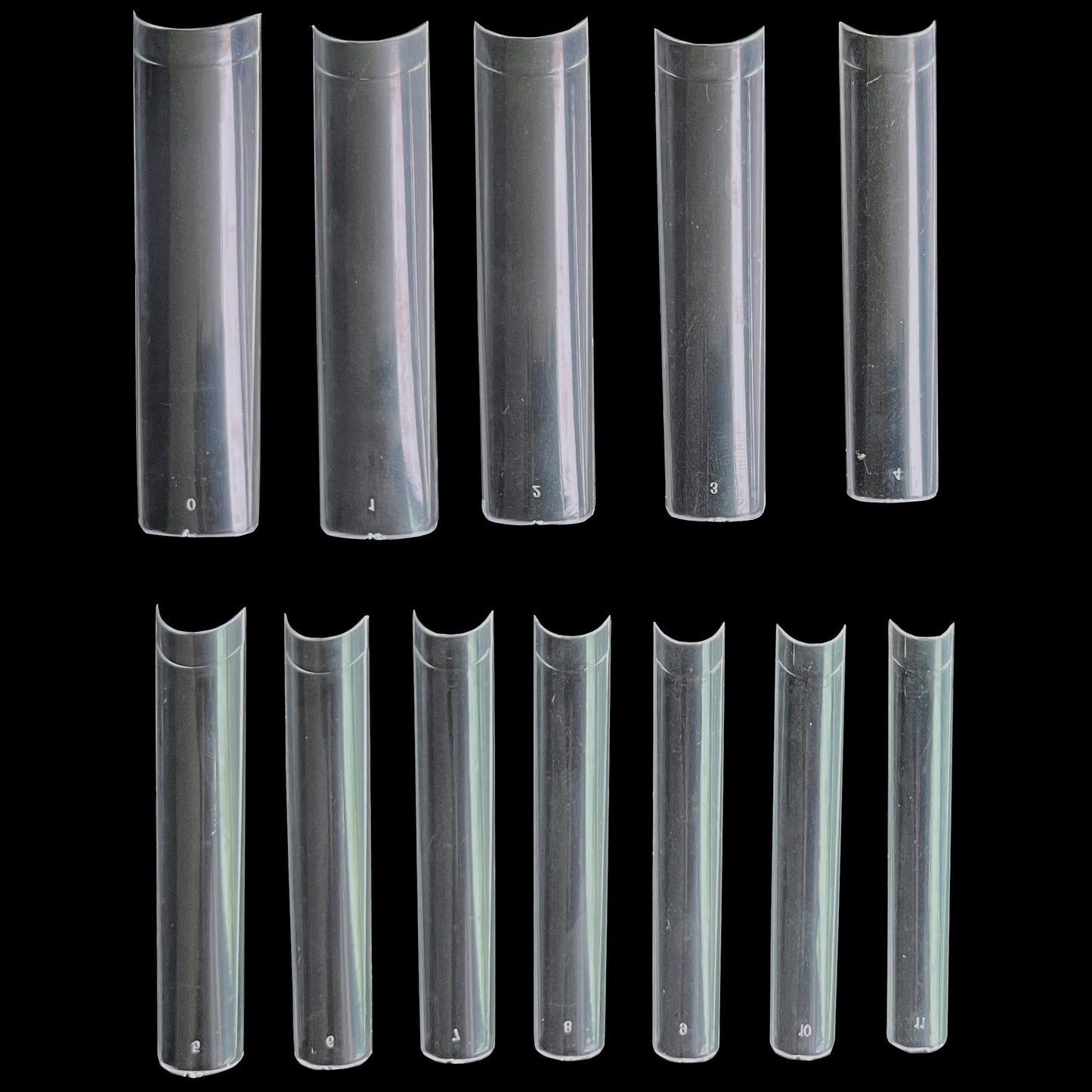 AddFavor 600pcs XXXL Clear Square Nail Tips Extra Long 3XL Half Cover Straight Square Fake Nails No C Curve Professional Acrylic False Nail Tips for Salons & Home DIY, 12 Sizes