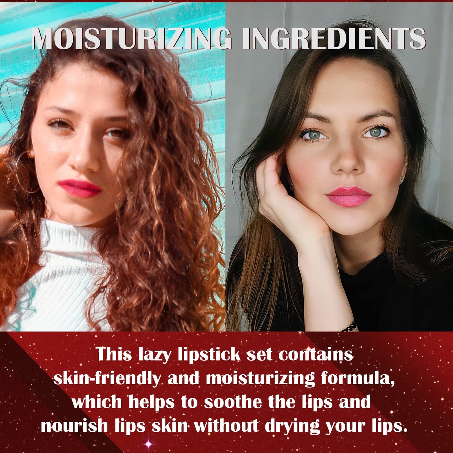 DAGEDA 3 Colors Lazy Lipstick, Pearl Magic Color Changing Labiales Magicos Long Lasting Waterproof Moisturizing Non-Stick Cup Not Fade Lip Shape Lipstick for Lazy People(Color D)