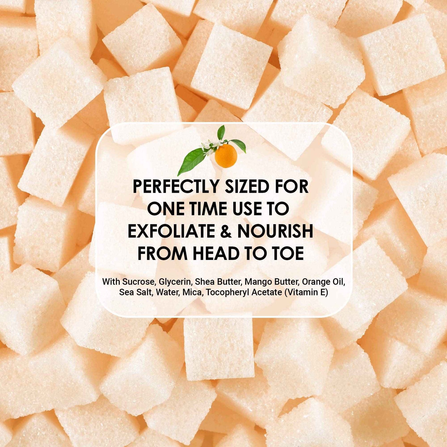 Body Scrub Exfoliator - 12oz SWEET ORANGE/Coconut Sugar scrub cubes w/Mango Butter & Shea butter- Ultra Hydrating & Moisturizing - Natural & Organic for all body - For hands, arms legs, elbow, foot