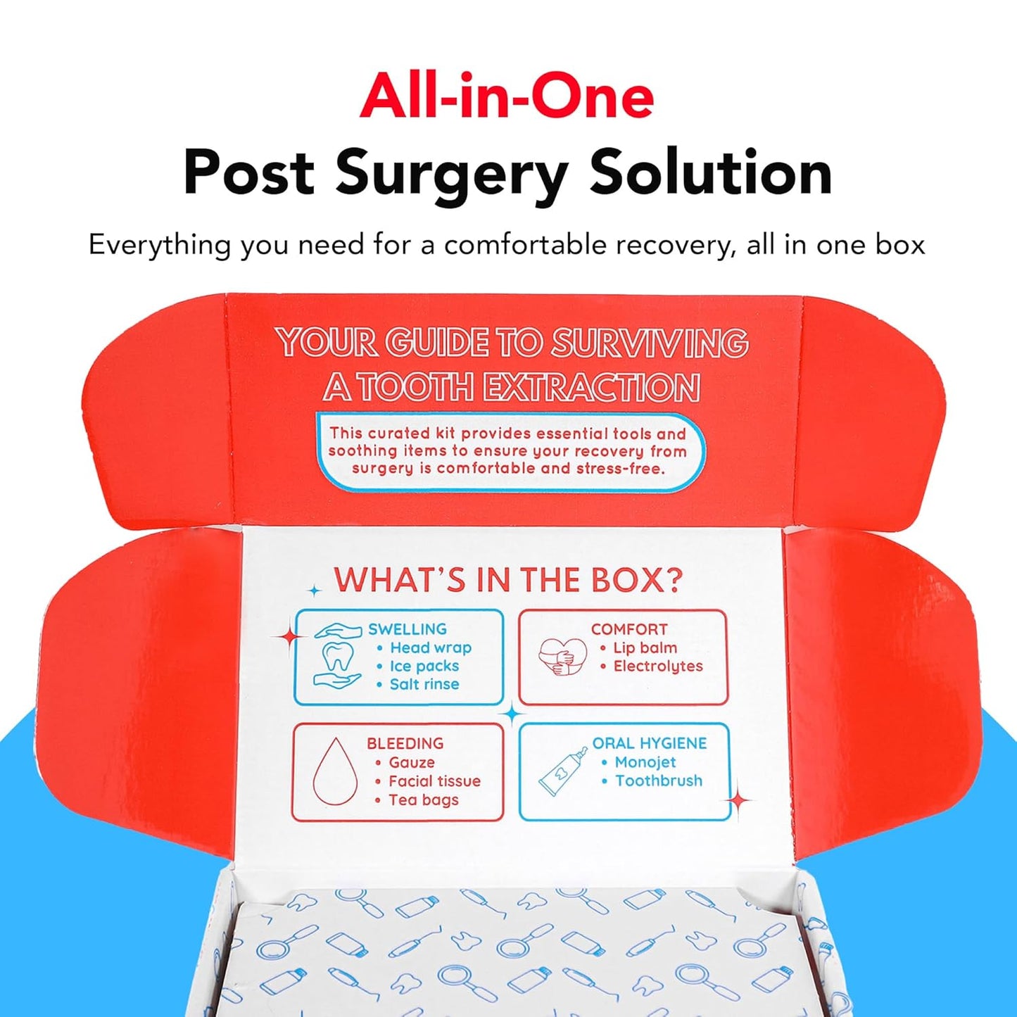 Wisdom Teeth Recovery Kit - Reusable Head Wrap with Ice Packs, Oral Irrigation Syringe & More | Complete Healing Essentials