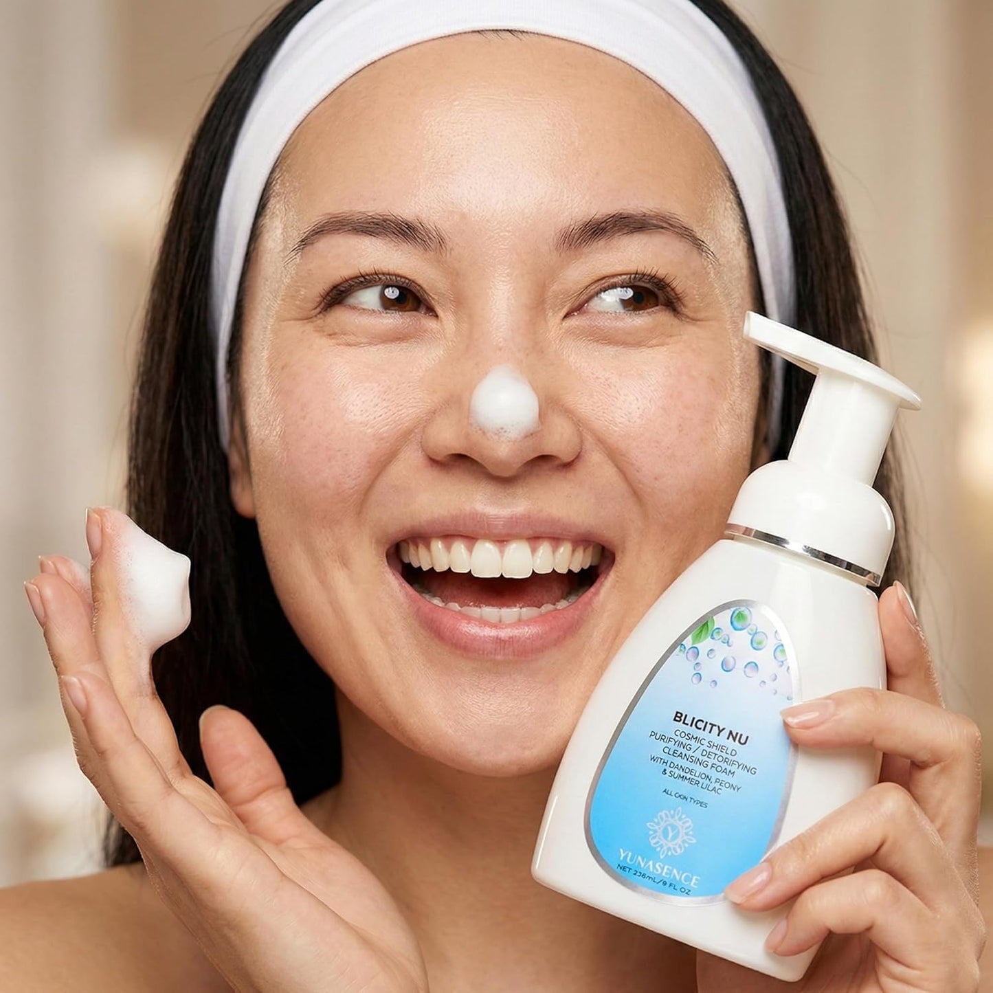YUNASENCE Cosmic Shield Cleansing Foam - Purifying Detox for All Skin Types | 8oz