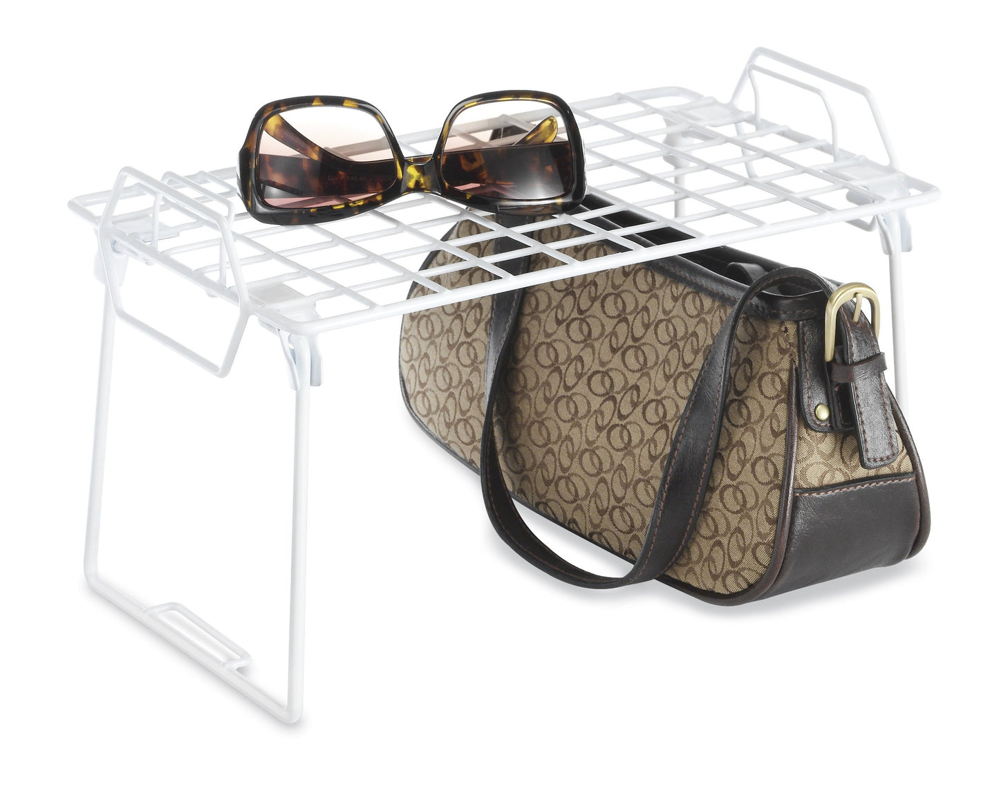 Whitmor Wire Grid Stacking Shelf Small, White