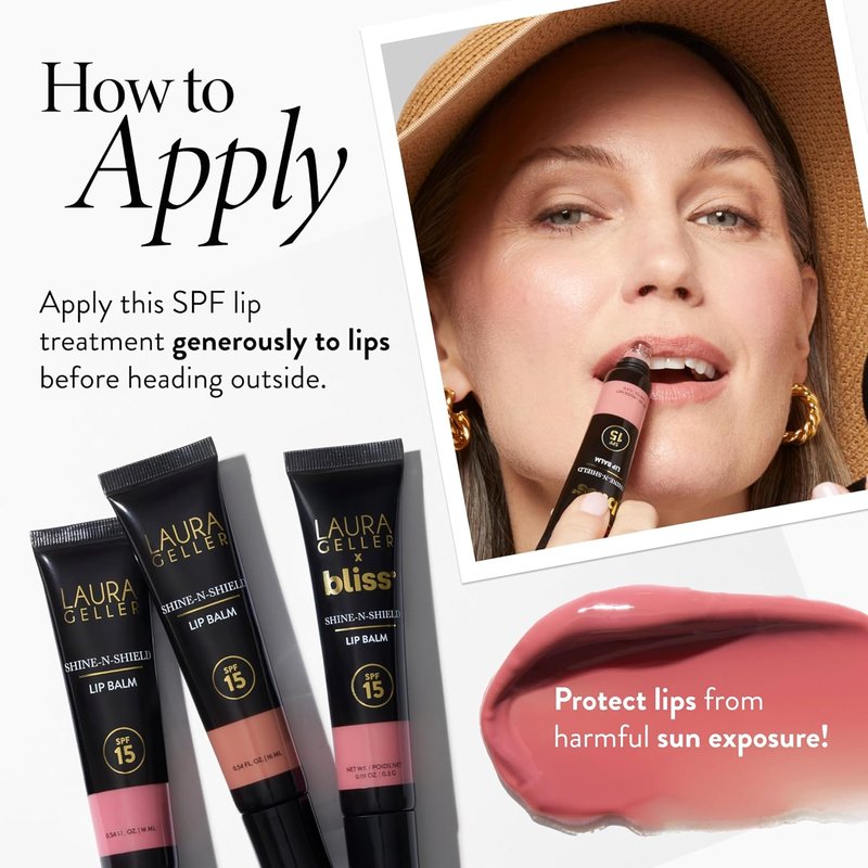 Laura Geller Shine-n-Shield Lip Balm SPF 15 - Nourishing Hydration for Lips | Golden Hour