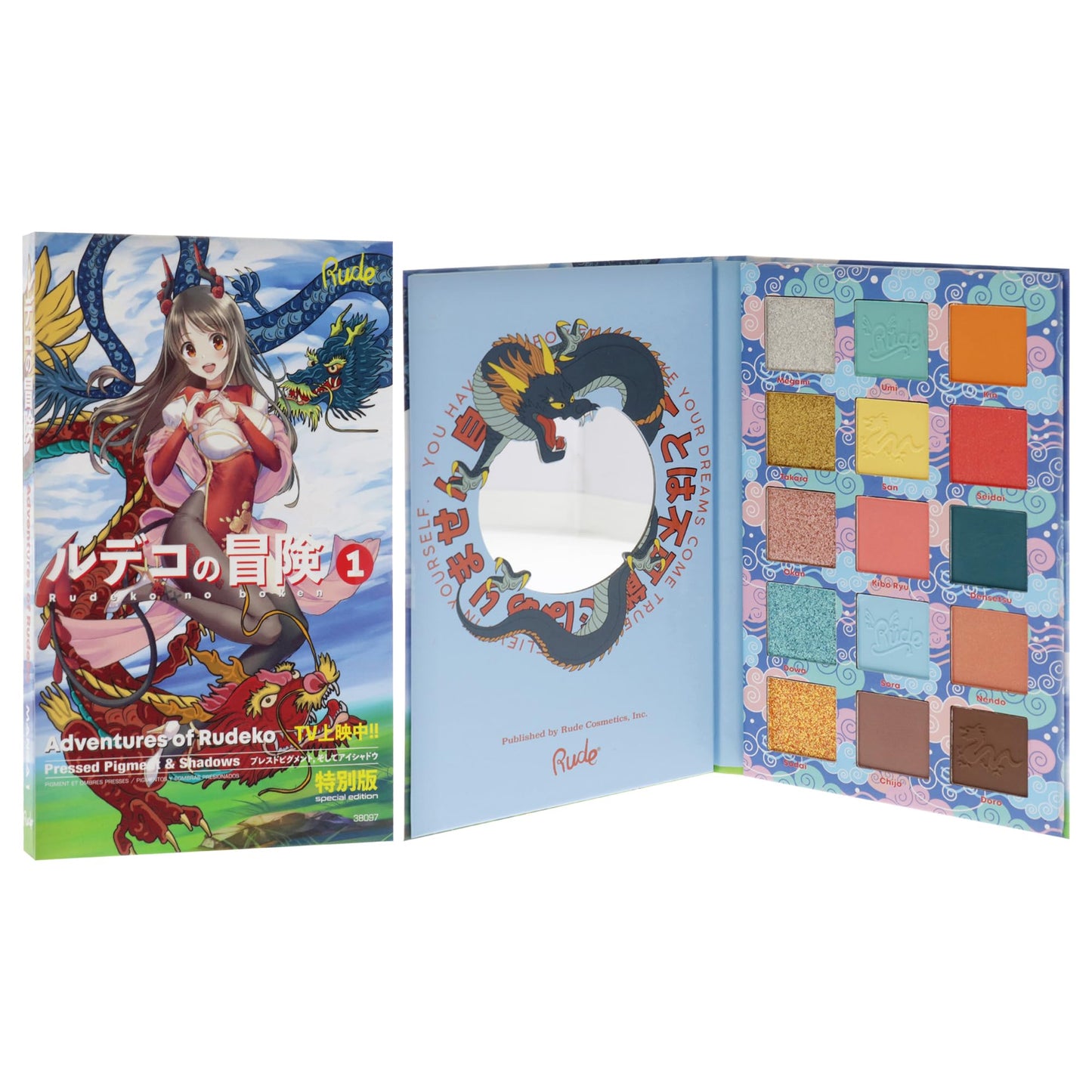 Manga Collection Pressed Pigments and Shadows Palette - Adventures of Rudeko by Rude Cosmetics for Women - 0.77 oz Eye Shadow