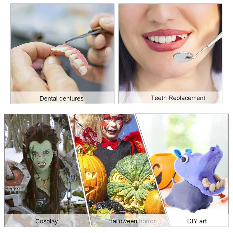 Acrylic Resin Denture Teeth Set - 112 Pcs Shade A3 | Synthetic Polymer Fake Teeth for Halloween & DIY