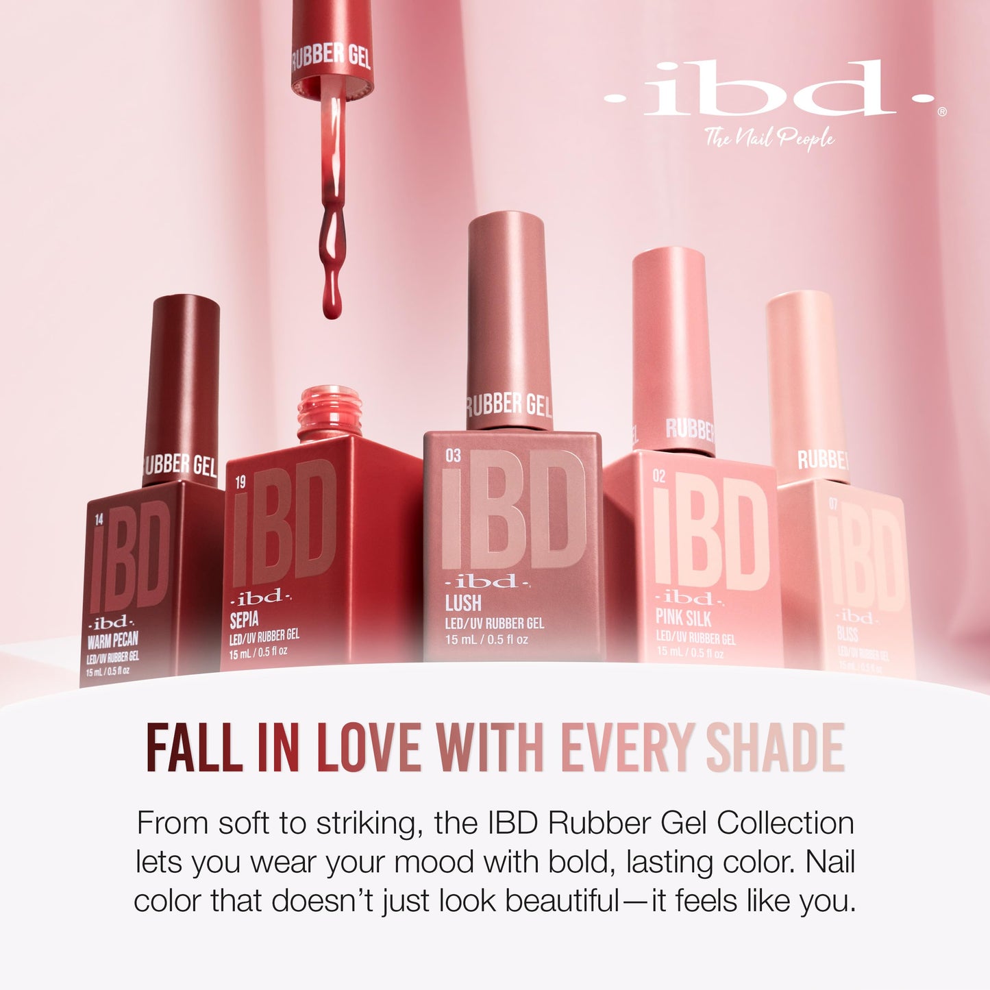 IBD Rubber Gel Polish - Bliss, LED/UV Soak Off Builder Gel for Nails, Strengthening Base Coat for Nail Polish & Extensions, 0.5 fl oz